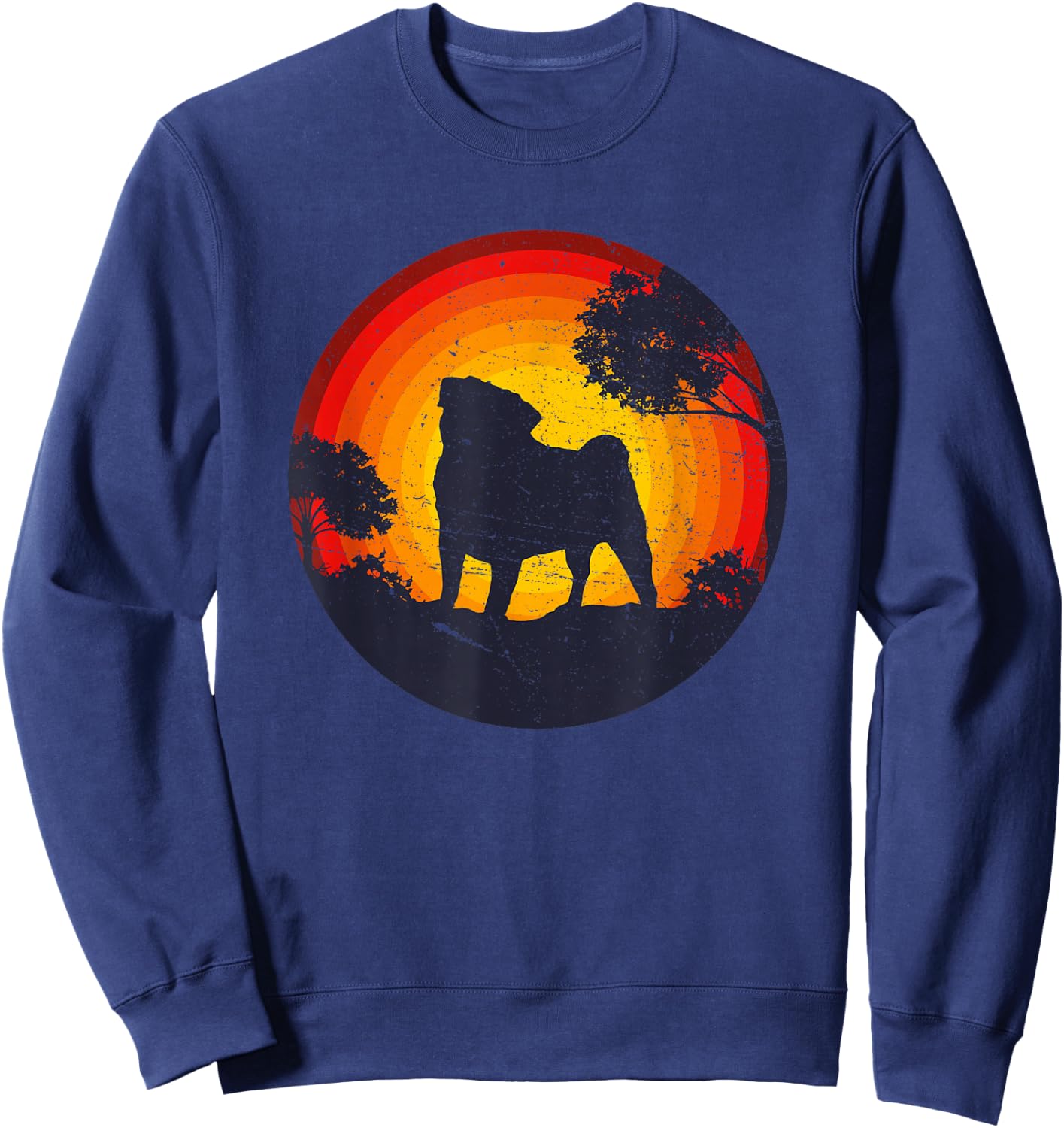 Pug Puggie-Dog Sweatshirt - Sweatshirt | Navy