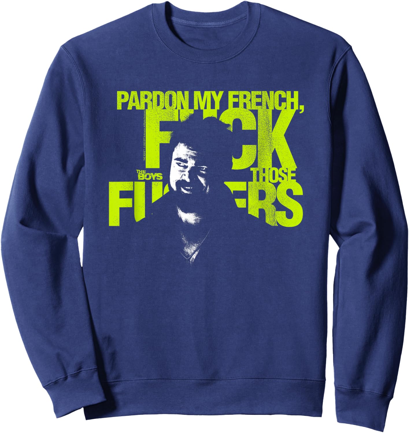 The Boys Pardon My French Superhero TV Show Sweatshirt - Sweatshirt | Navy