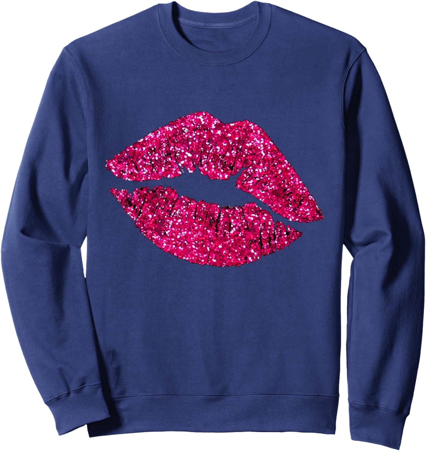 Gifts Vintage Sexy Pink Lipstick Beauty Kiss Lips Sweatshirt - Sweatshirt | Navy