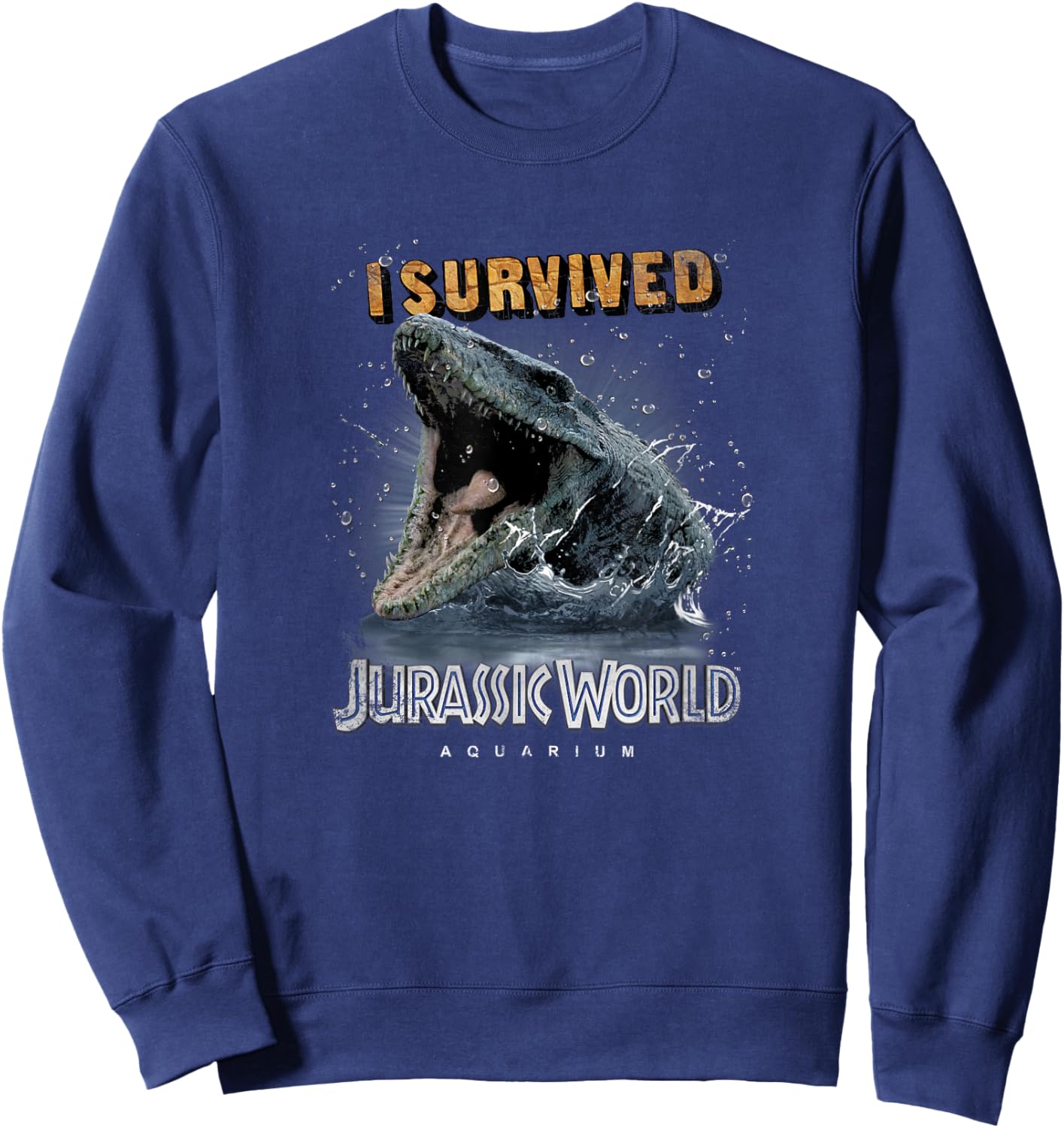Jurassic World Mosasaurus I Survived Jurassic Aquarium Sweatshirt - Sweatshirt | Navy