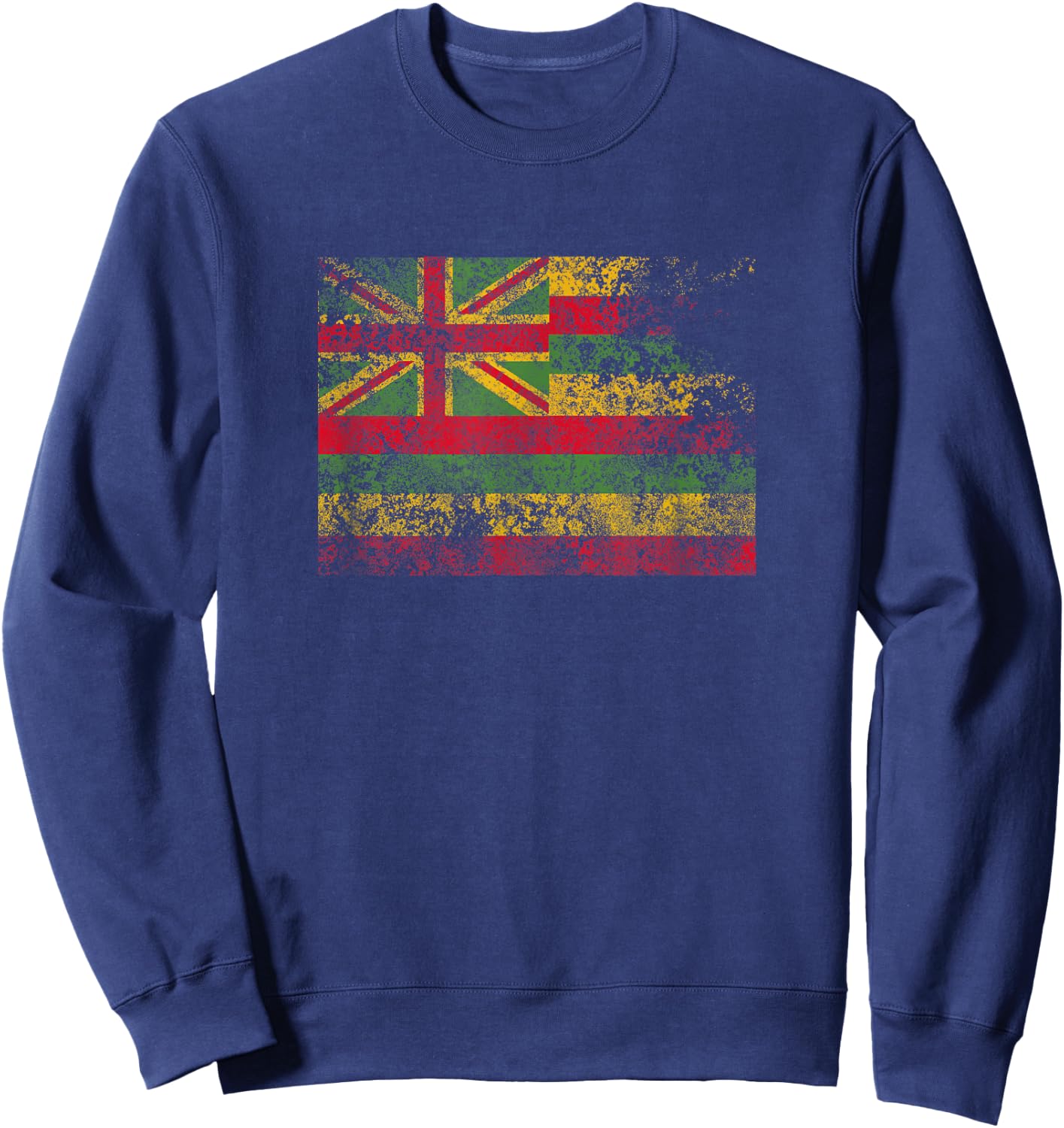 Kanaka Maoli Hawaii flag distressed vintage design Sweatshirt - Sweatshirt | Navy