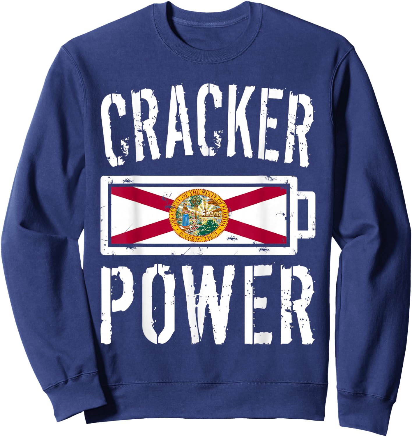 Florida Flag | Cracker Power Battery Proud Sweatshirt - Sweatshirt | Navy