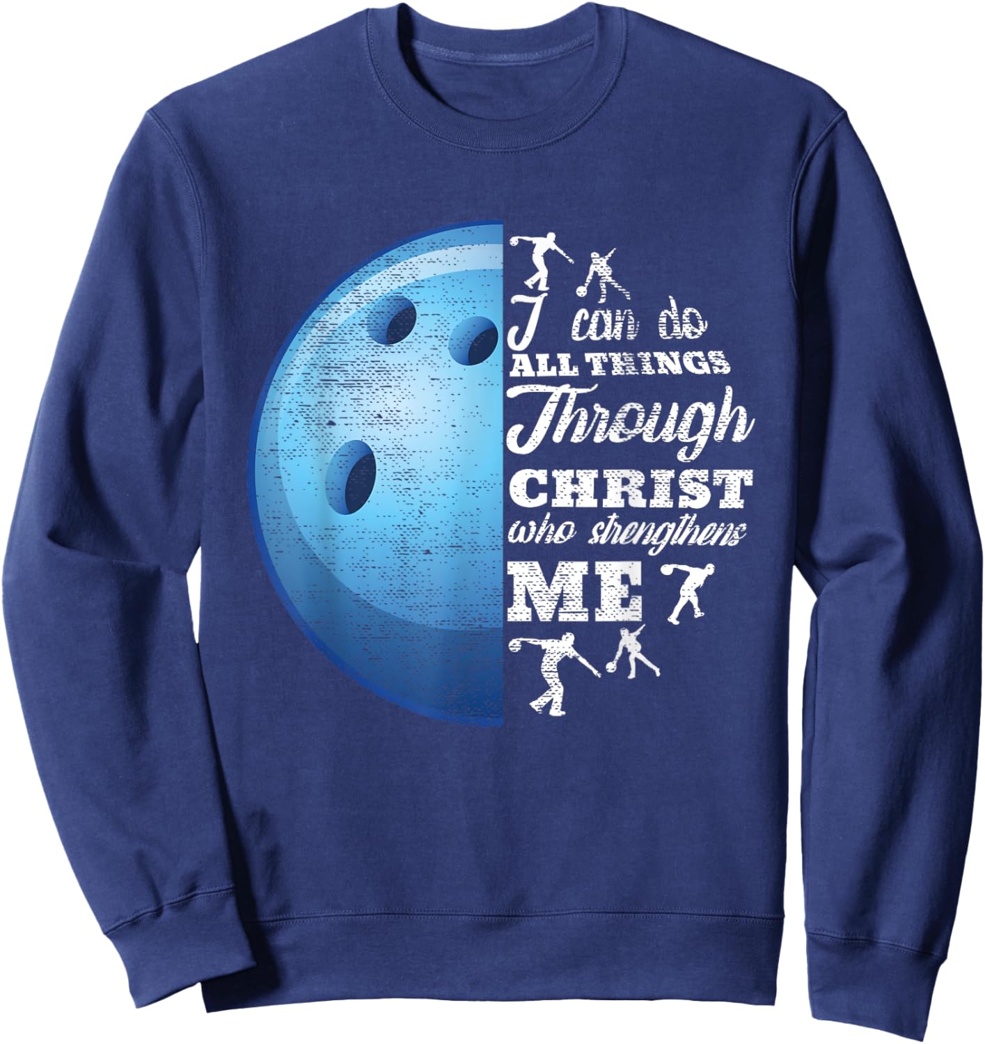 Christian Bowling Funny Personalized Team Gift Women Sweatshirt - Sweatshirt | Navy