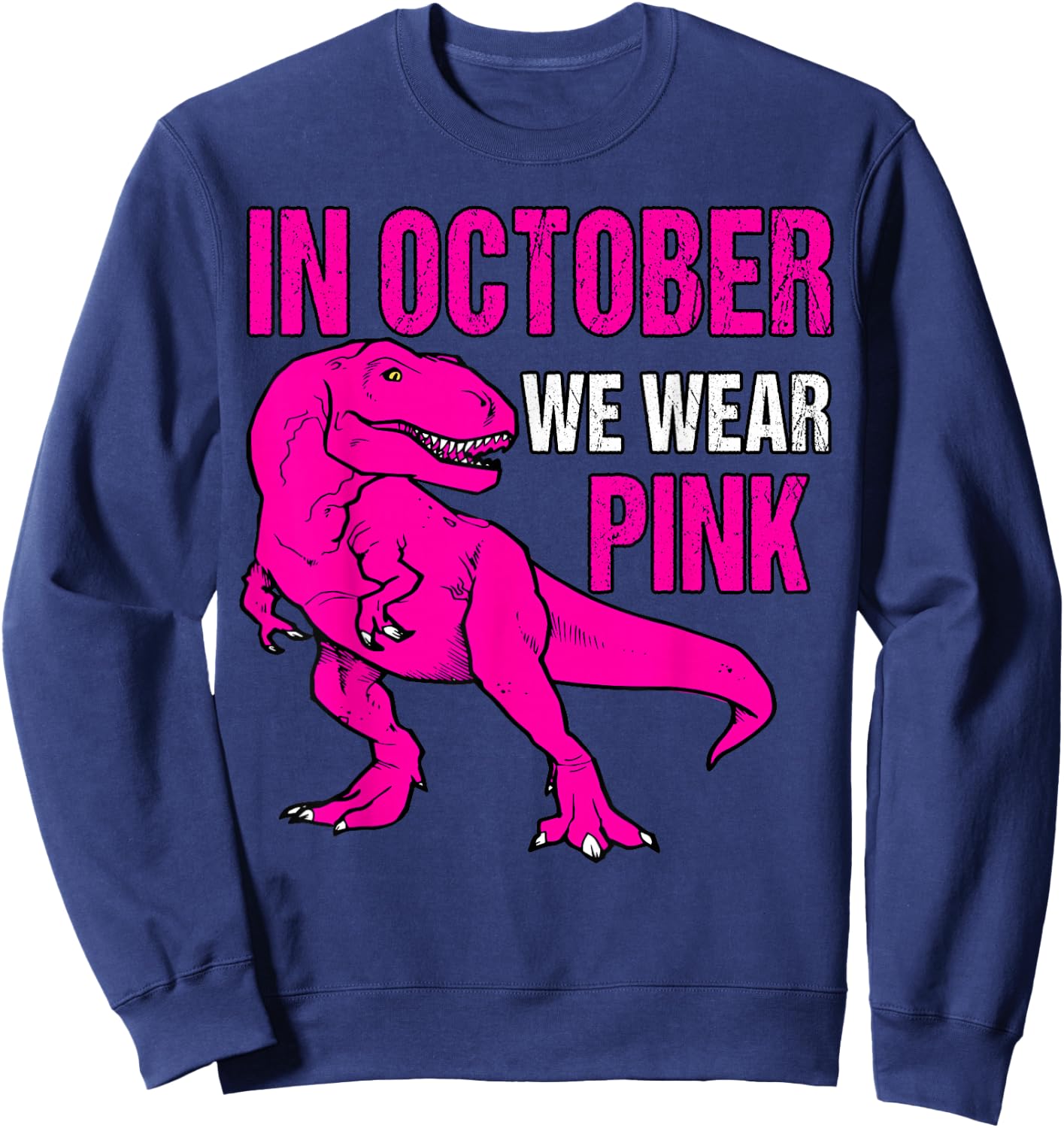 In October We Wear Pink Breast Cancer Awareness Kids Boys Sweatshirt - Sweatshirt | Navy