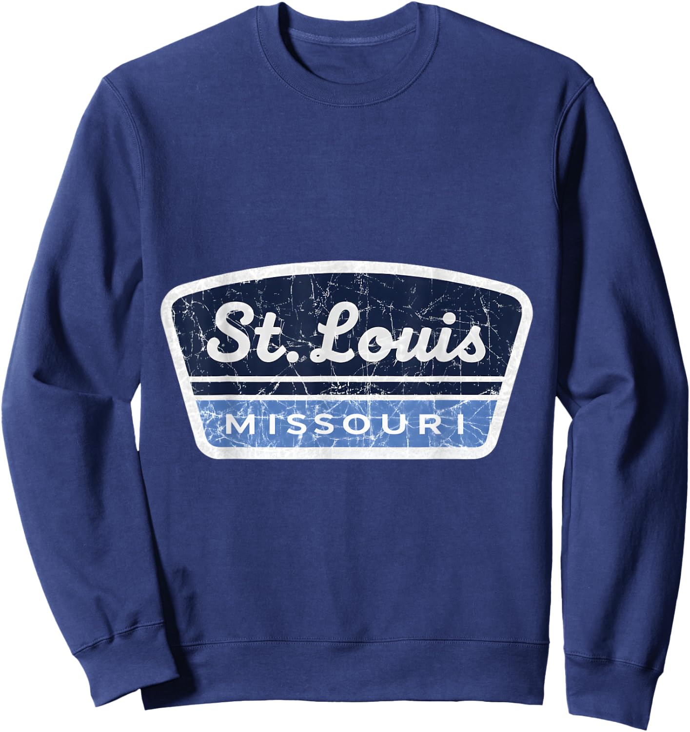 St Louis Missouri Vintage Retro City Travel Badge Sweatshirt - Sweatshirt | Navy