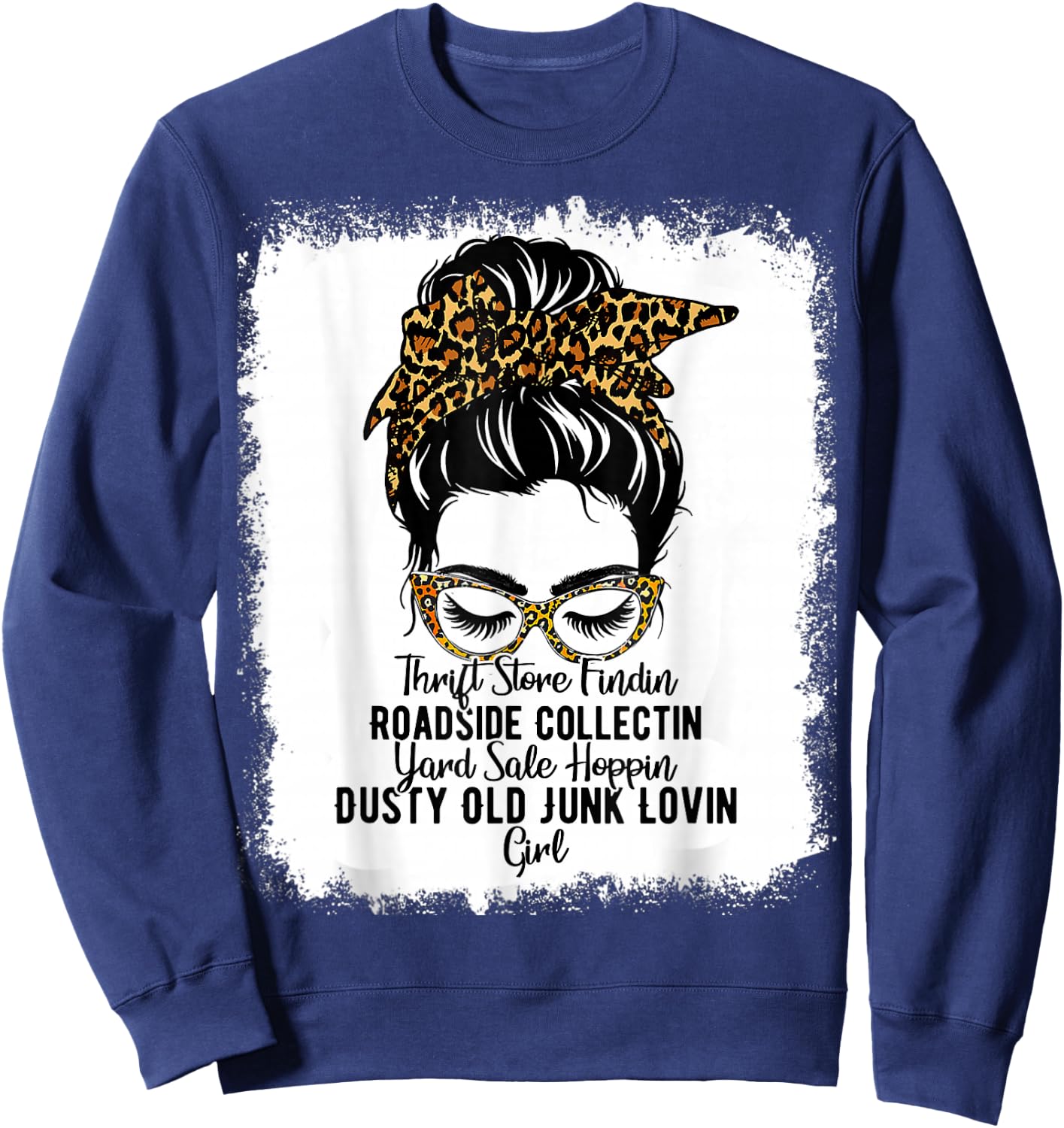 Messy Roadside Thrift Store Yard Sale Old Junk Lover Sweatshirt - Sweatshirt | Navy