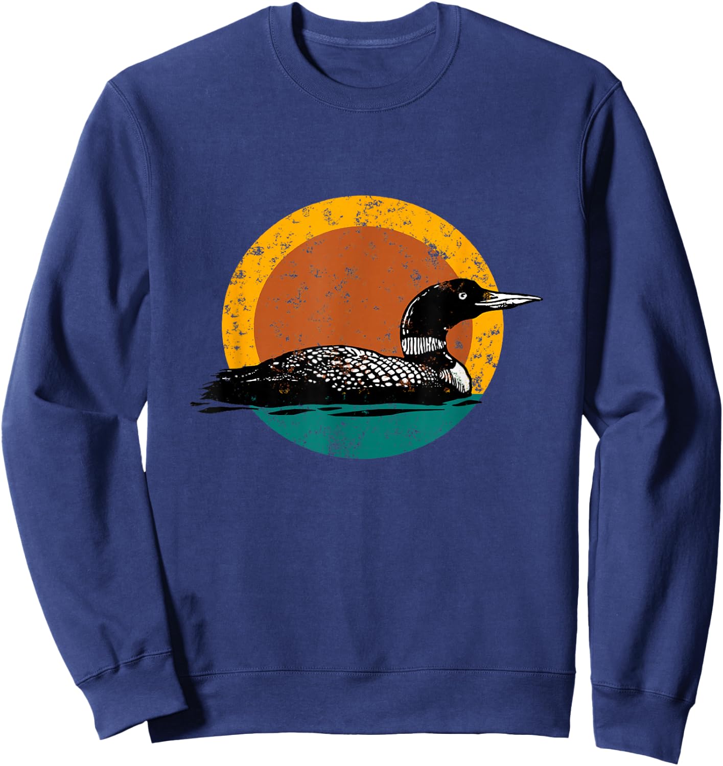 Faded Loon Earthy Design with Retro Colors Sweatshirt - Sweatshirt | Navy