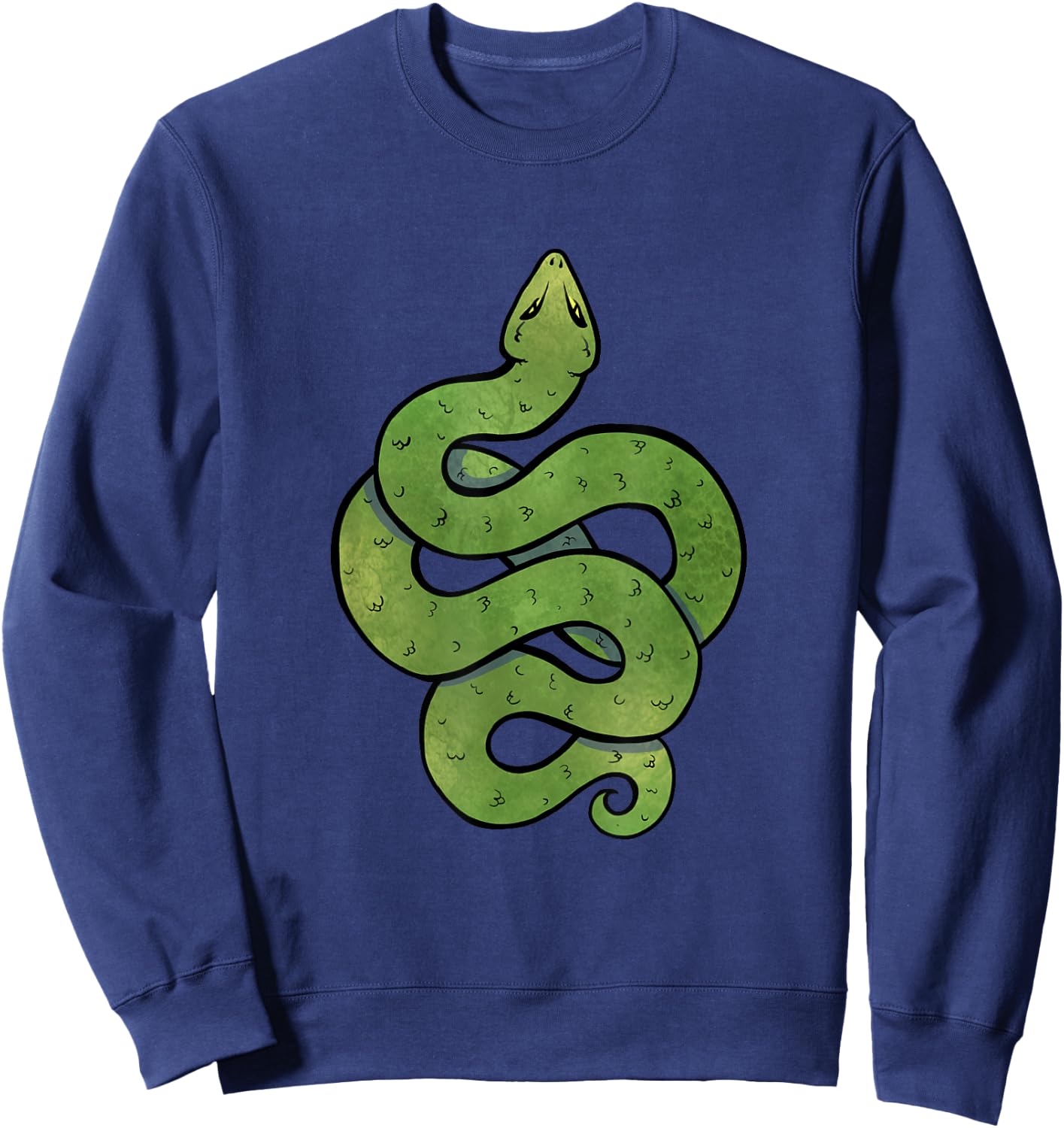 Green Snake Art Snake Symbol Sweatshirt - Sweatshirt | Navy