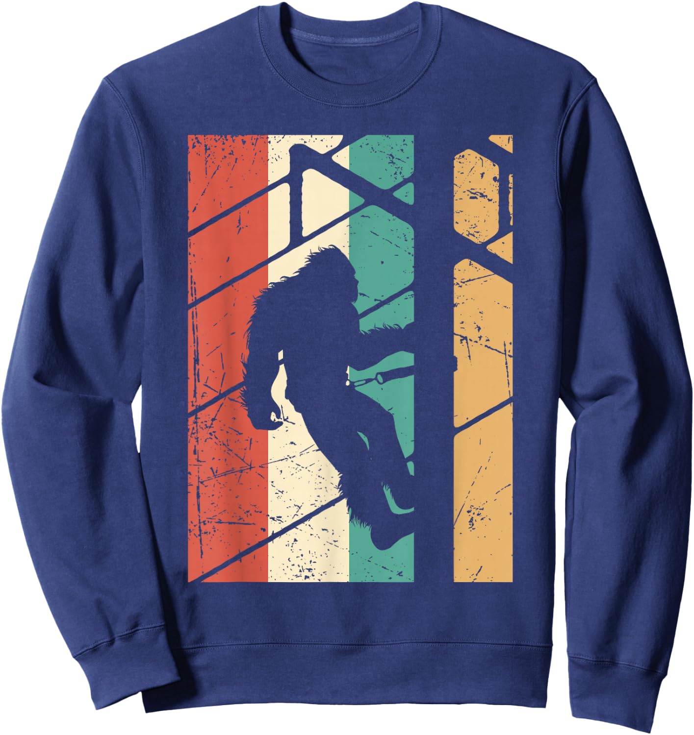 Vintage Bigfoot Lineman Electrician Sasquatch Lineworker Sweatshirt - Sweatshirt | Navy