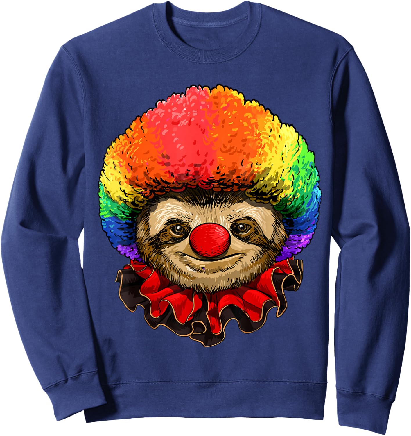Sloth Clown Wildlife Sloth Forest Animal Circus Sweatshirt - Sweatshirt | Navy