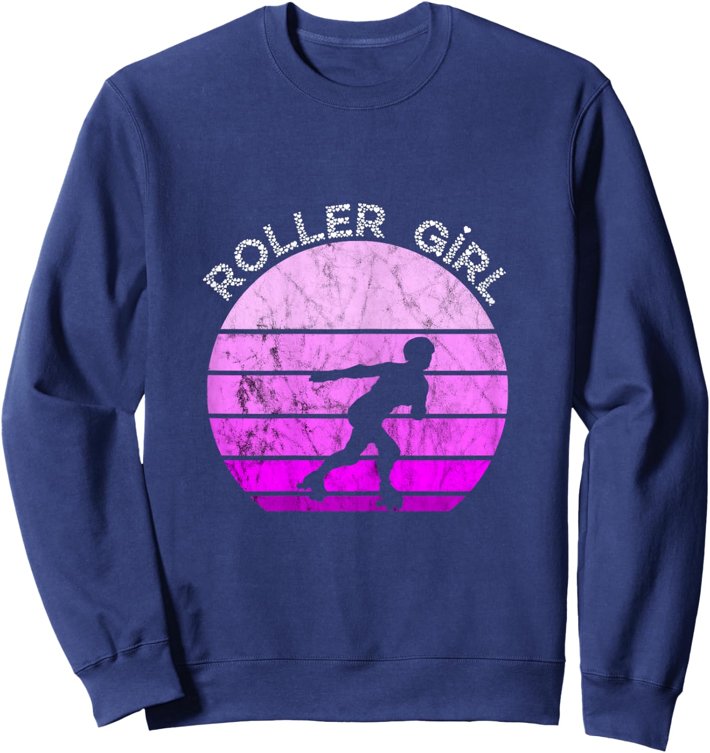 Roller Skates Girls Retro Vintage Roller Skating Inline Skater Sweatshirt - Sweatshirt | Navy