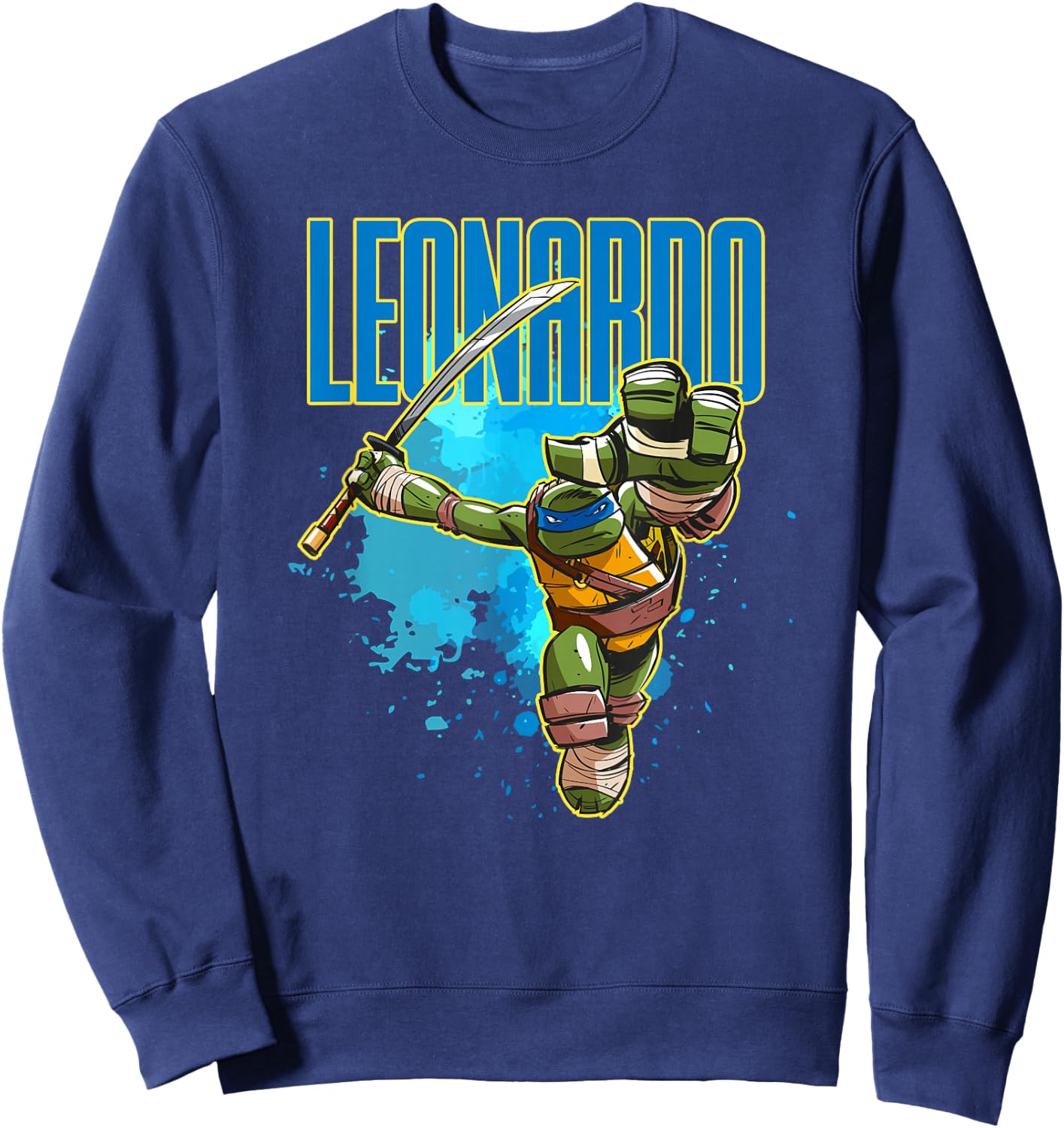 Leonardo - Blue Splatter Paint Sweatshirt - Sweatshirt | Navy