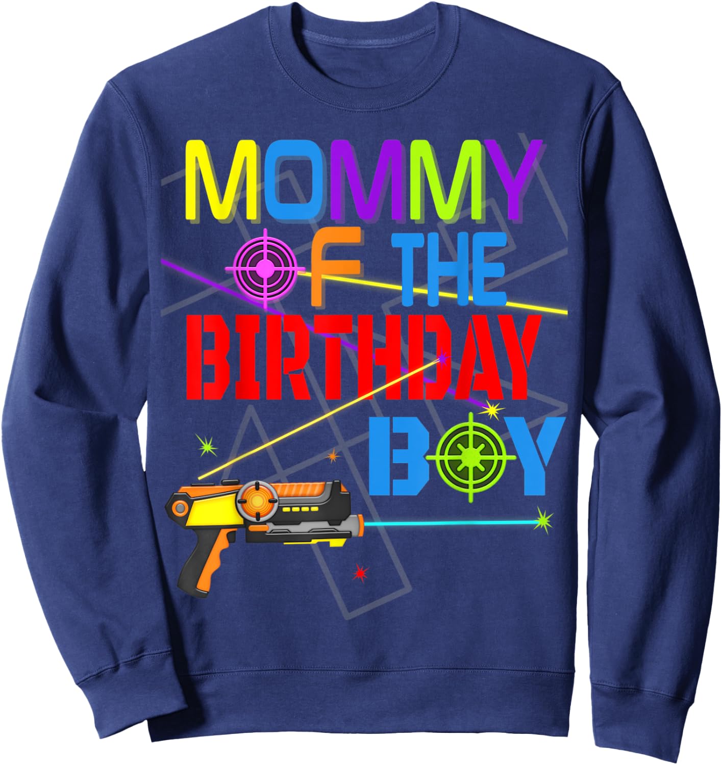 Laser Tag Birthday Party Themed Matching Family Sweatshirt - Sweatshirt | Navy