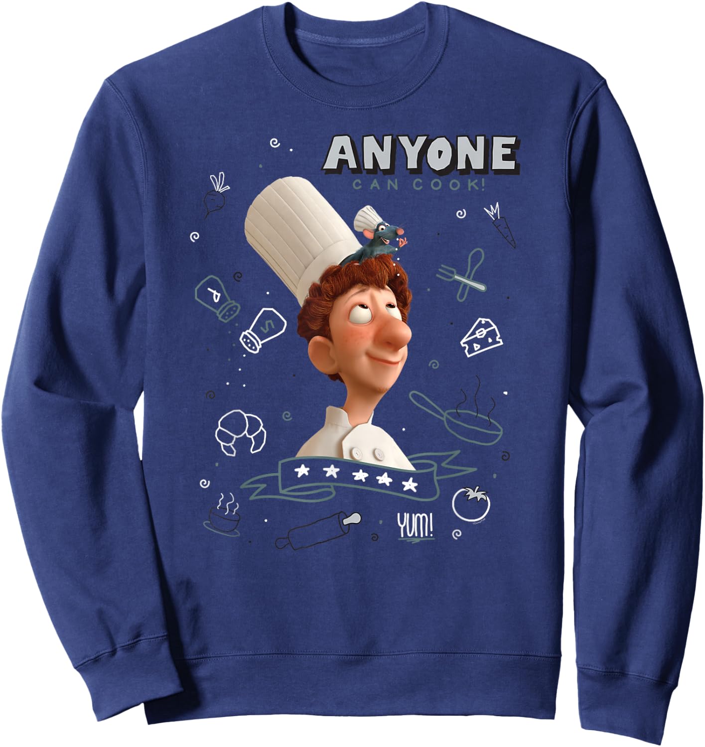Disney Pixar Ratatouille Remy & Linguini Anyone Can Cook Sweatshirt - Sweatshirt | Navy