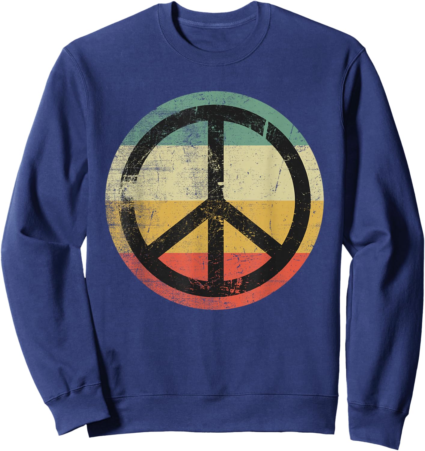 Retro Vintage Design Peace Sign Sweatshirt - Sweatshirt | Navy