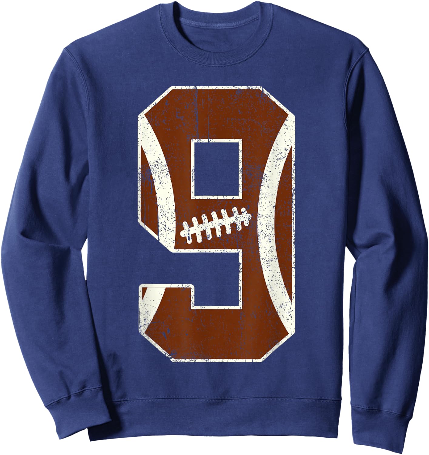 9th Birthday Football Lovers Bdy Boy 9 Year Old Girl Sweatshirt - Sweatshirt | Navy