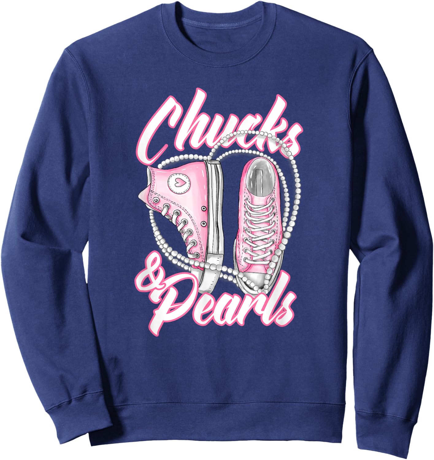 Chucks and Pearls Sweatshirt - Sweatshirt | Navy