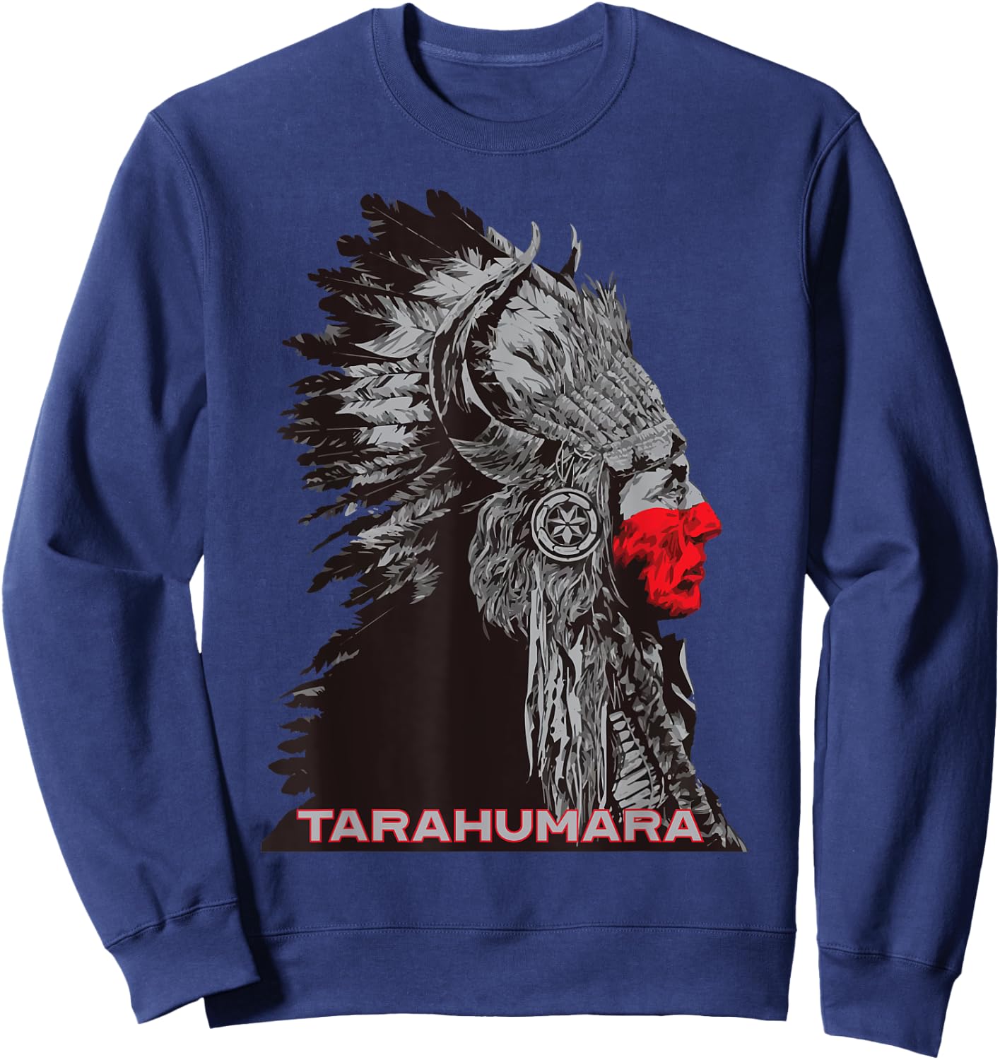 Tarahumara Mexican Indian Proud Chief Vintage Respect Sweatshirt - Sweatshirt | Navy