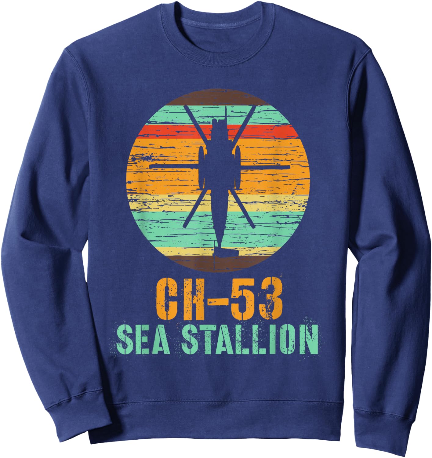 Vintage CH-53 Sea Stallion Helicopter Military Shirt Sweatshirt - Sweatshirt | Navy