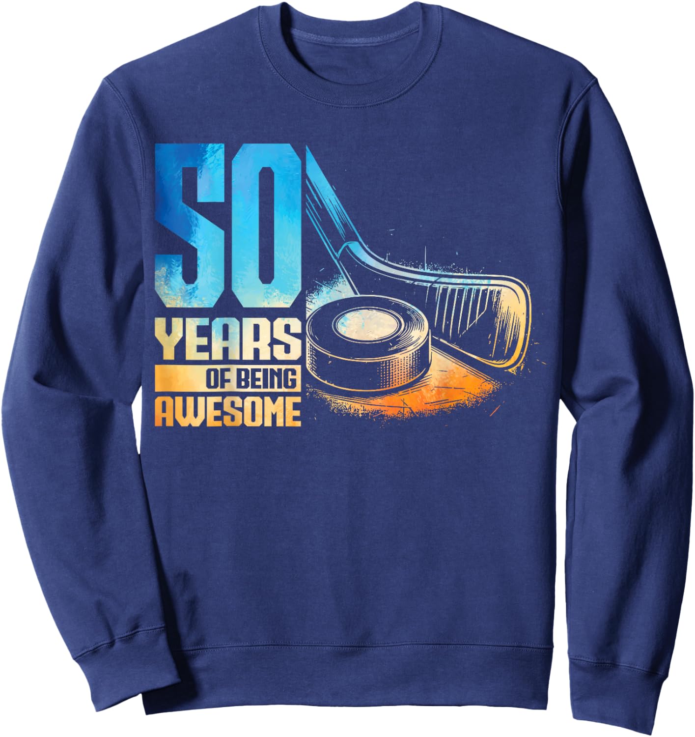 50th Birthday Men Icehockey Player Ice Hockey 50 Years Old Sweatshirt - Sweatshirt | Navy