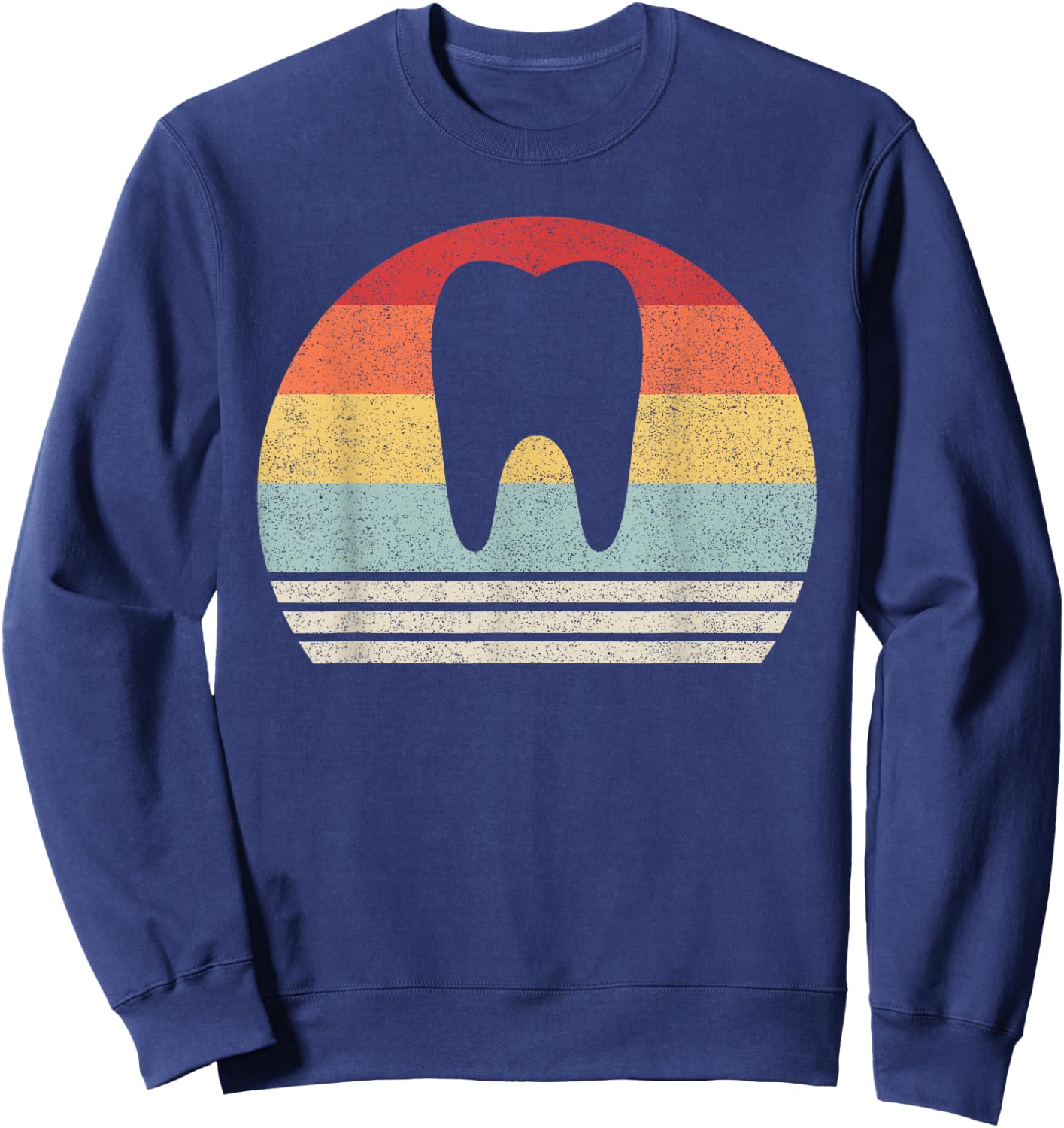 Retro Dentist Teeth Shirt Dental Hygienist Gift Dentist Sweatshirt - Sweatshirt | Navy