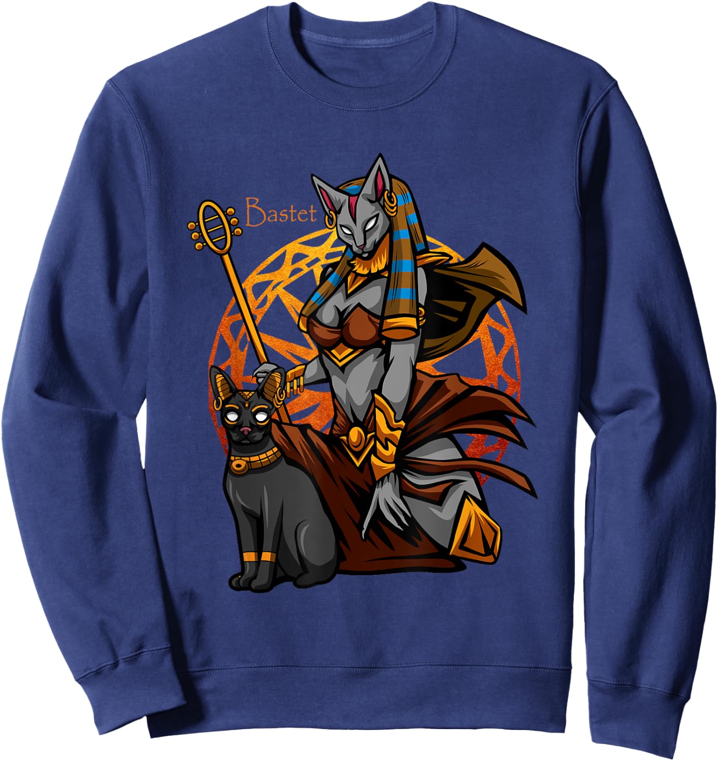 Bastet Egypt Cat Goddess - Ancient Egyptian Mythology Gods Sweatshirt - Sweatshirt | Navy