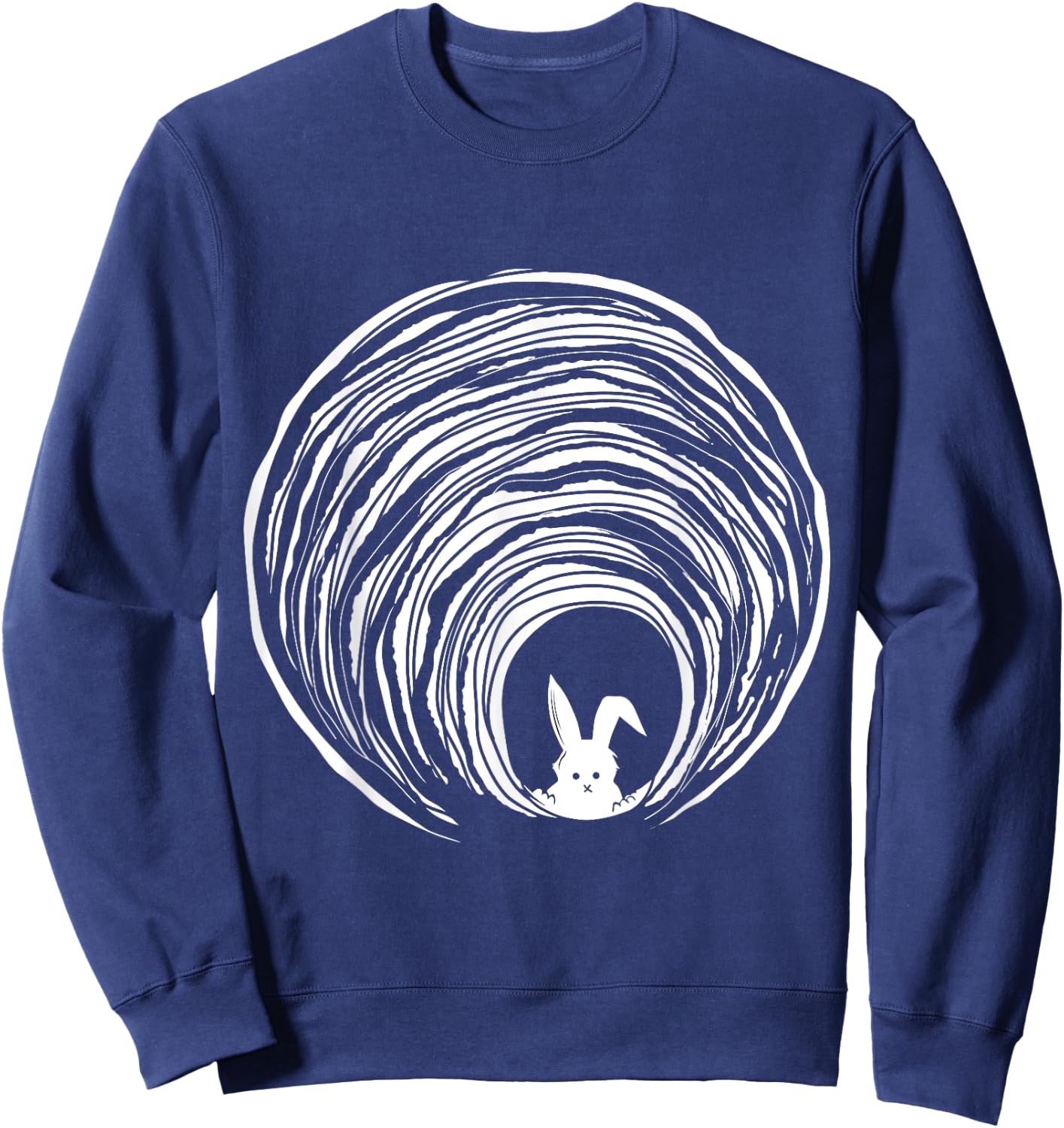 Conspiracy Theories Spiral Down Vortex Hole With Rabbit Sweatshirt - Sweatshirt | Navy