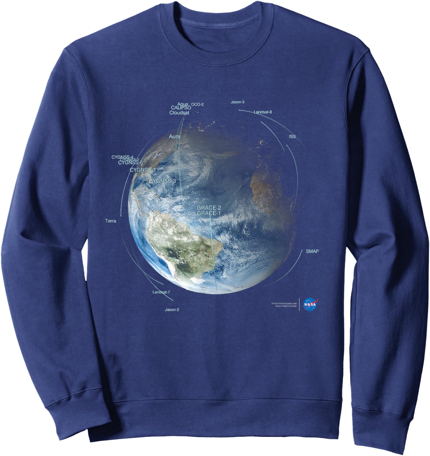 NASA Satellite Orbit Paths Sweatshirt - Sweatshirt | Navy