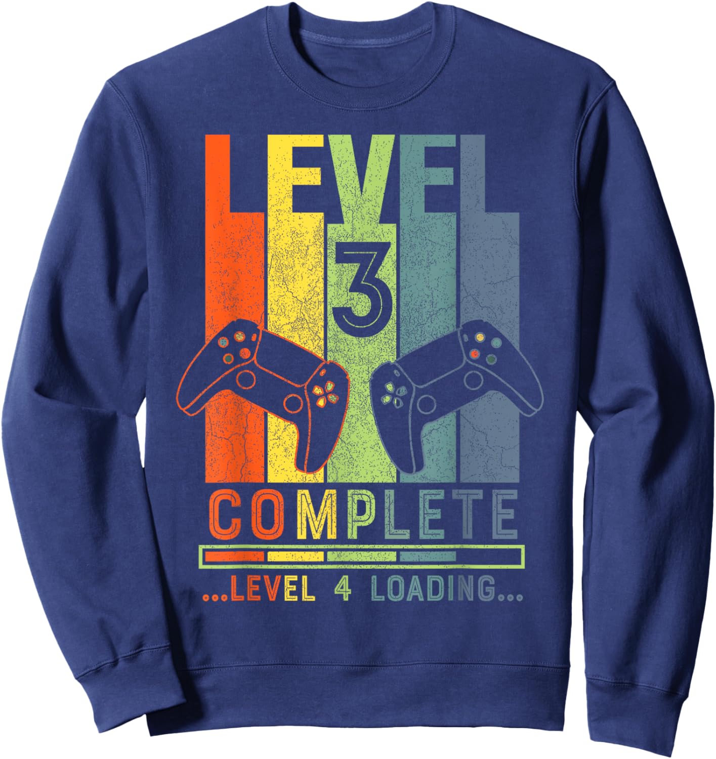 Level 3 Complete Gamer Gift 3 Years Wedding Anniversary Sweatshirt - Sweatshirt | Navy