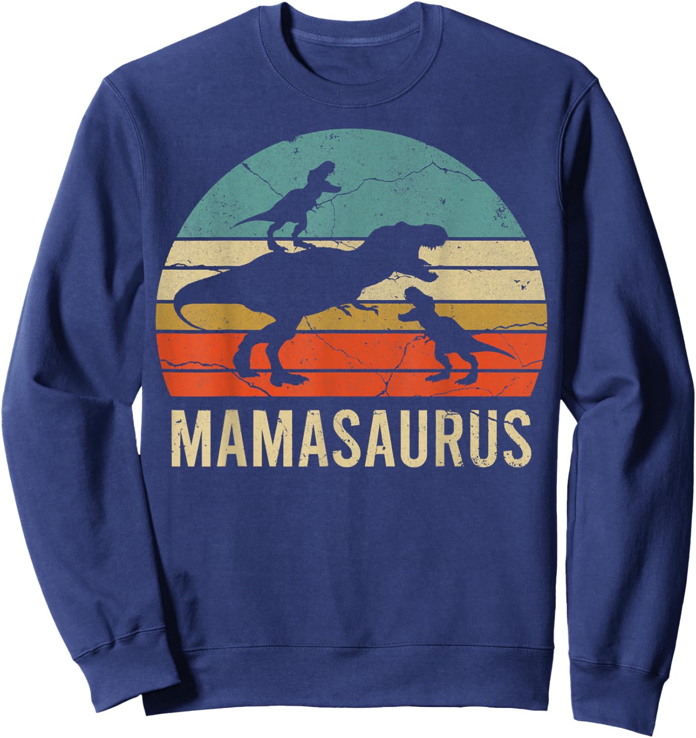 Mommy Mom Mama Dinosaur Funny 2 Two kid Mamasaurus 2020 Gift Sweatshirt - Sweatshirt | Navy