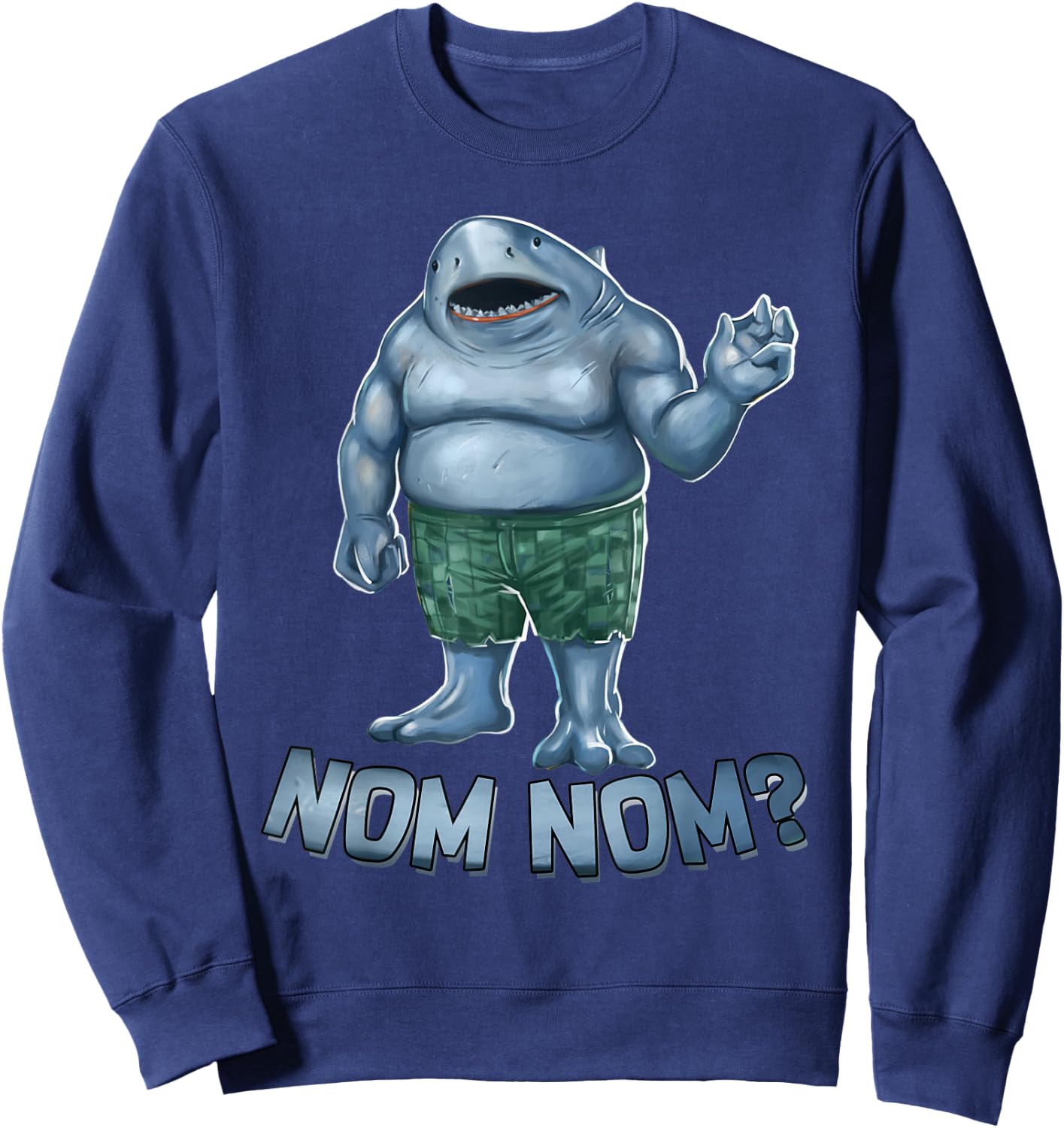 Big Shark In The Squad Nom Nom Funny Movie Character Sweatshirt - Sweatshirt | Navy