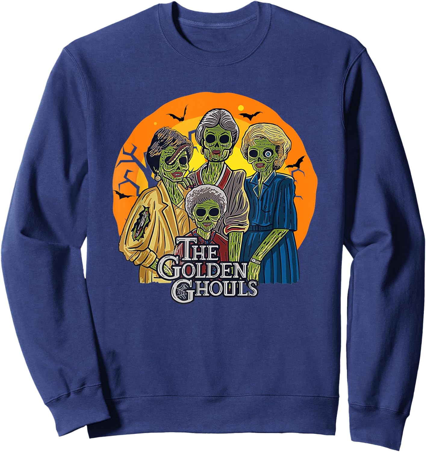 The Golden Ghouls Funny Halloween Sweatshirt - Sweatshirt | Navy