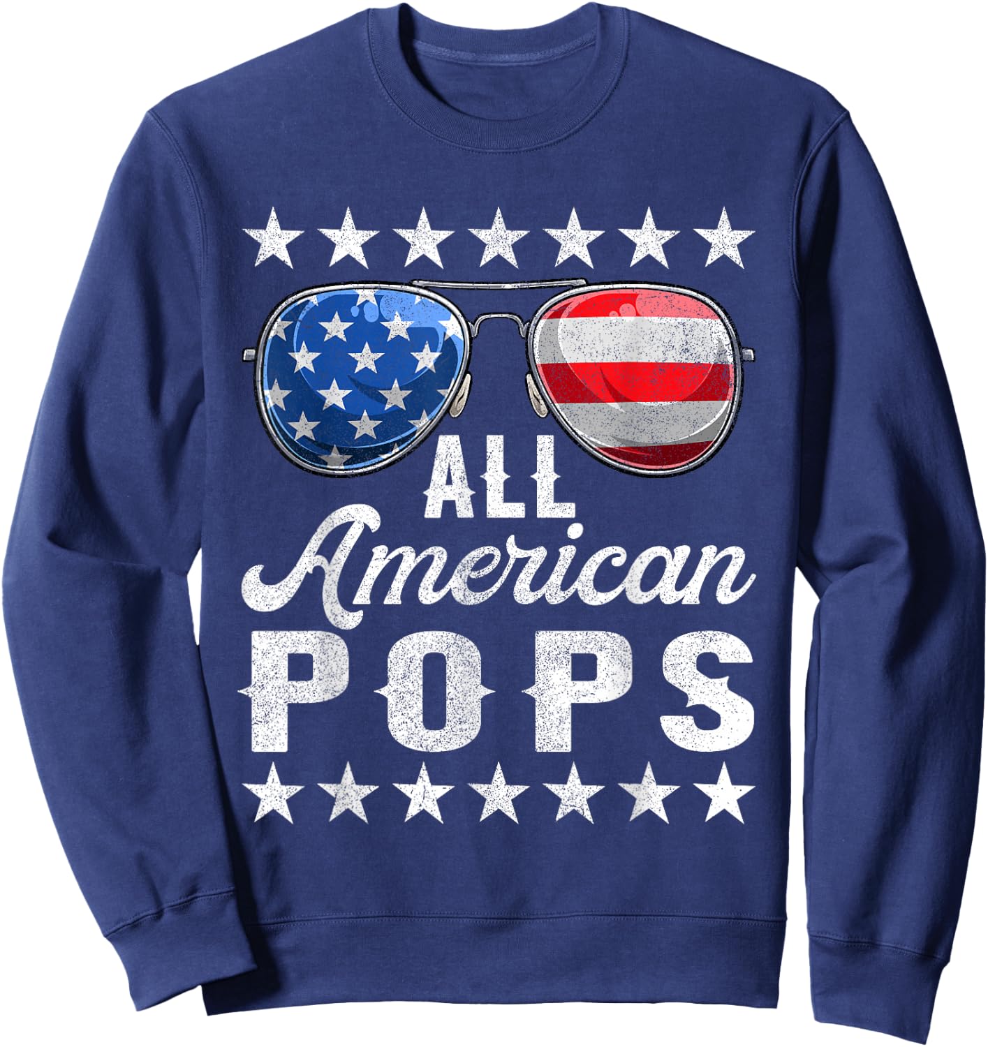 All American Pops Shirts, 4th Of July Matching Outfit Family Sweatshirt - Sweatshirt | Navy