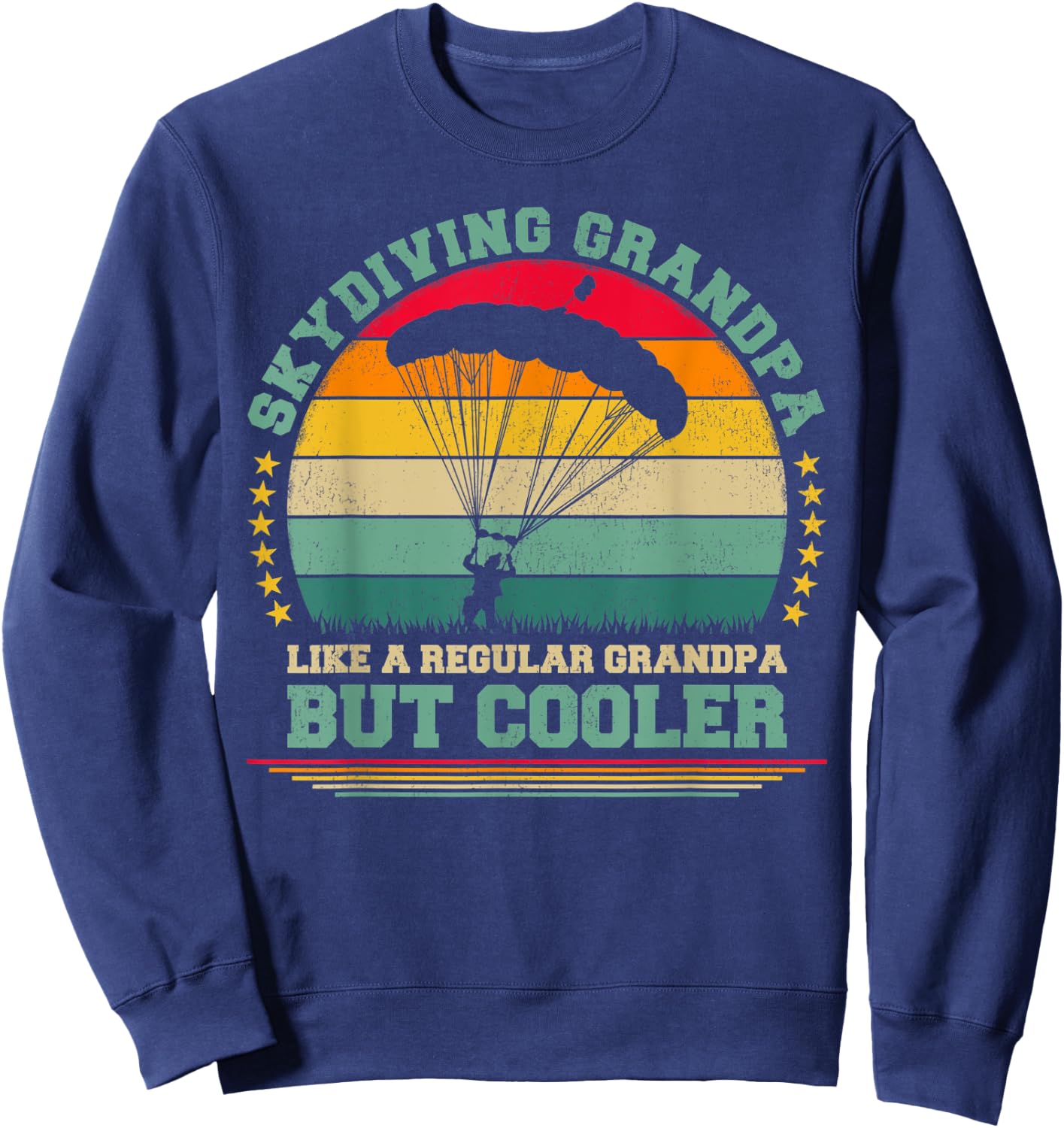 Skydiving Lover Funny Vintage Skydiving Grandpa Father's Day Sweatshirt - Sweatshirt | Navy