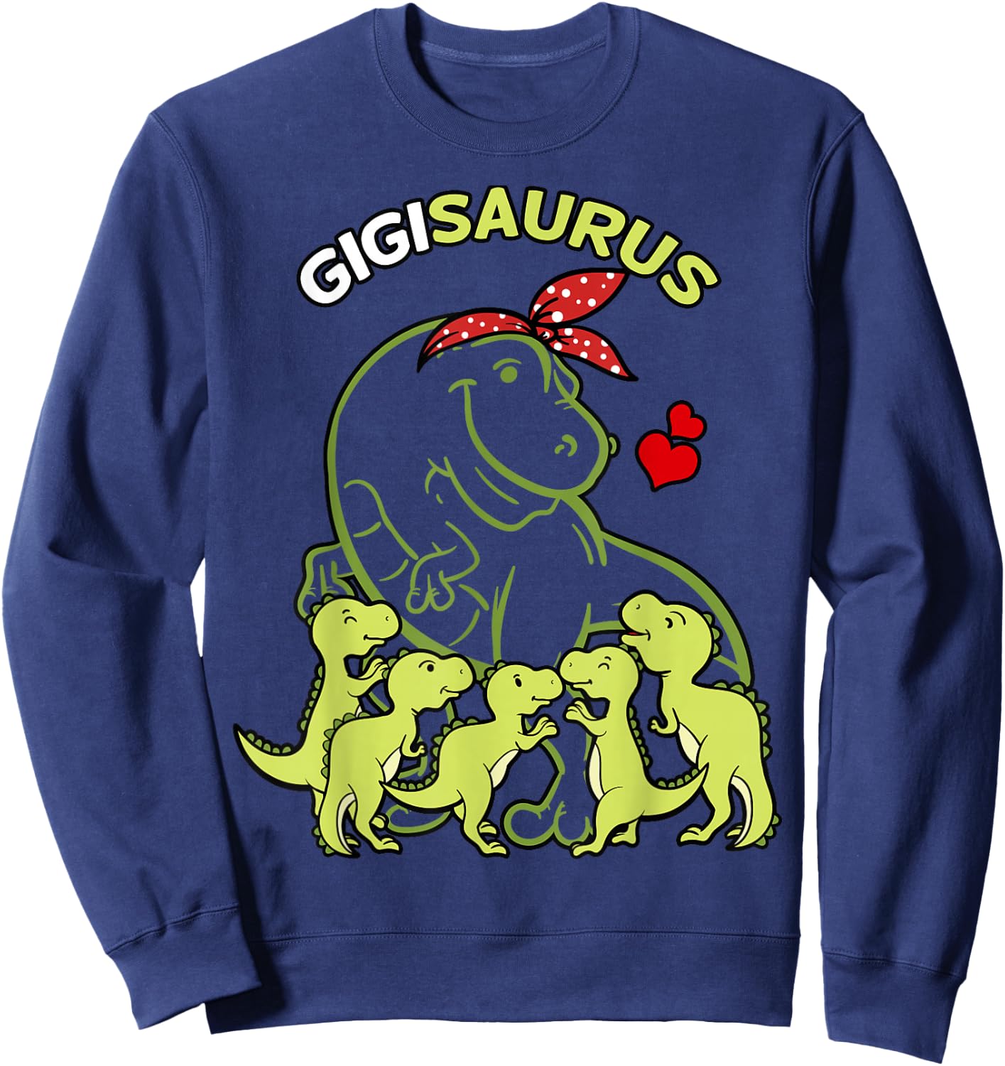 Gigisaurus Gigi 5 Kids Dinosaur Mother's Day Sweatshirt - Sweatshirt | Navy