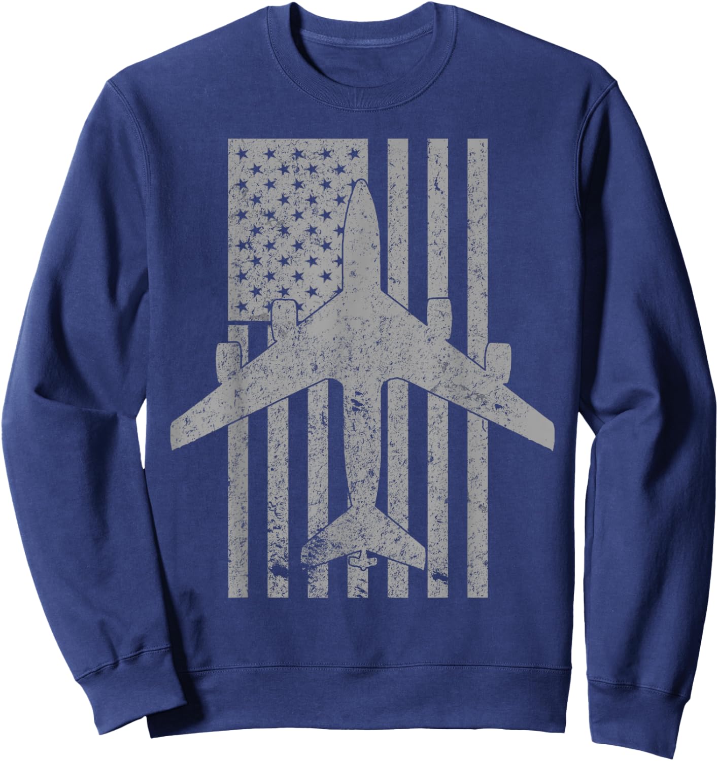 KC-135 Stratotanker Military Aircraft Vintage Flag Sweatshirt - Sweatshirt | Navy