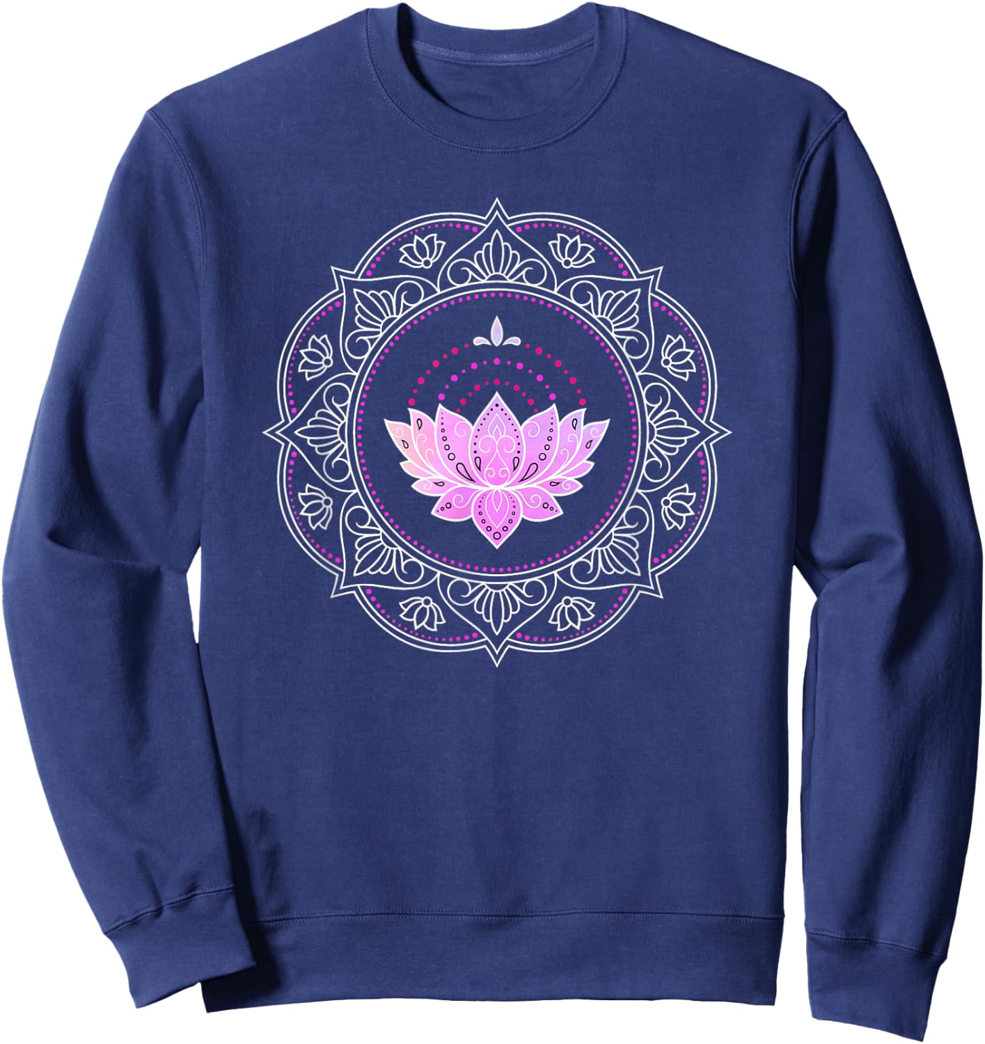 Lotus flower mandala yoga lotus design lotus flower Sweatshirt - Sweatshirt | Navy