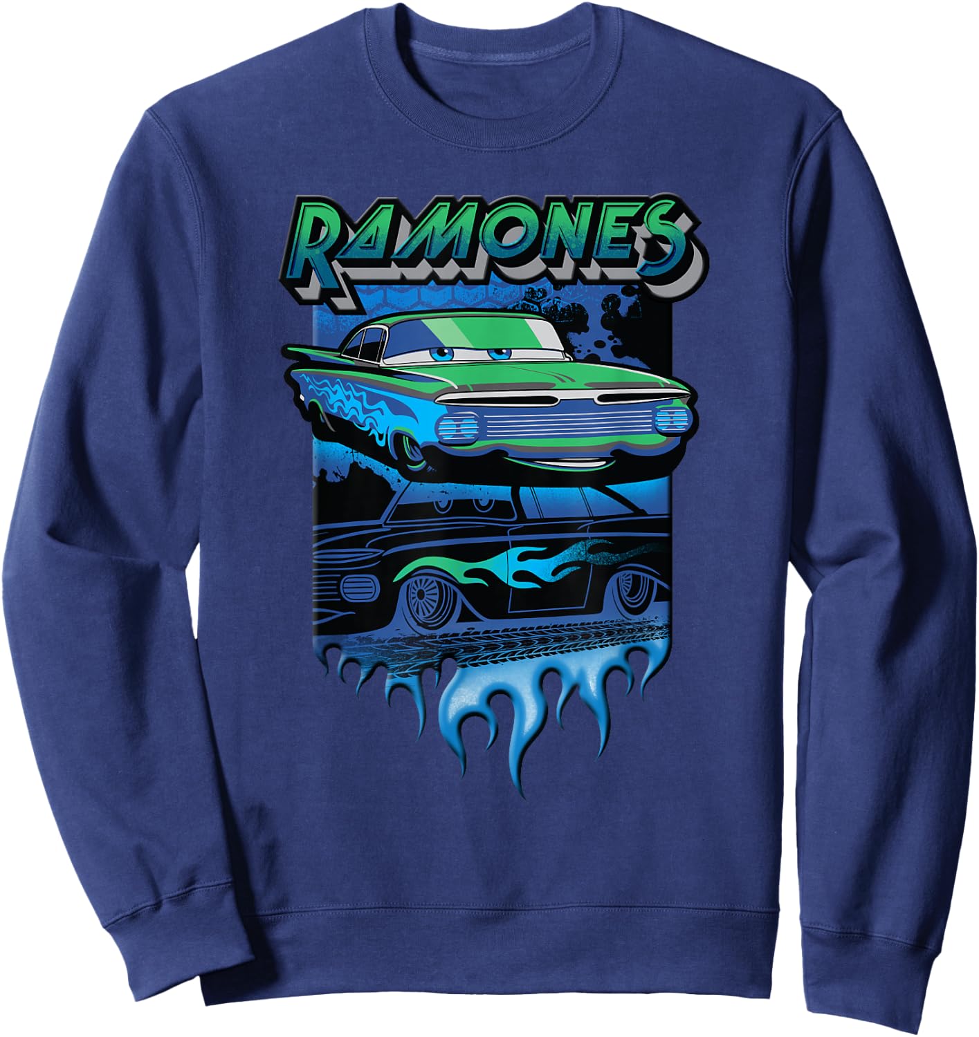 Disney Pixar Cars Ramones Big Flames Sweatshirt - Sweatshirt | Navy