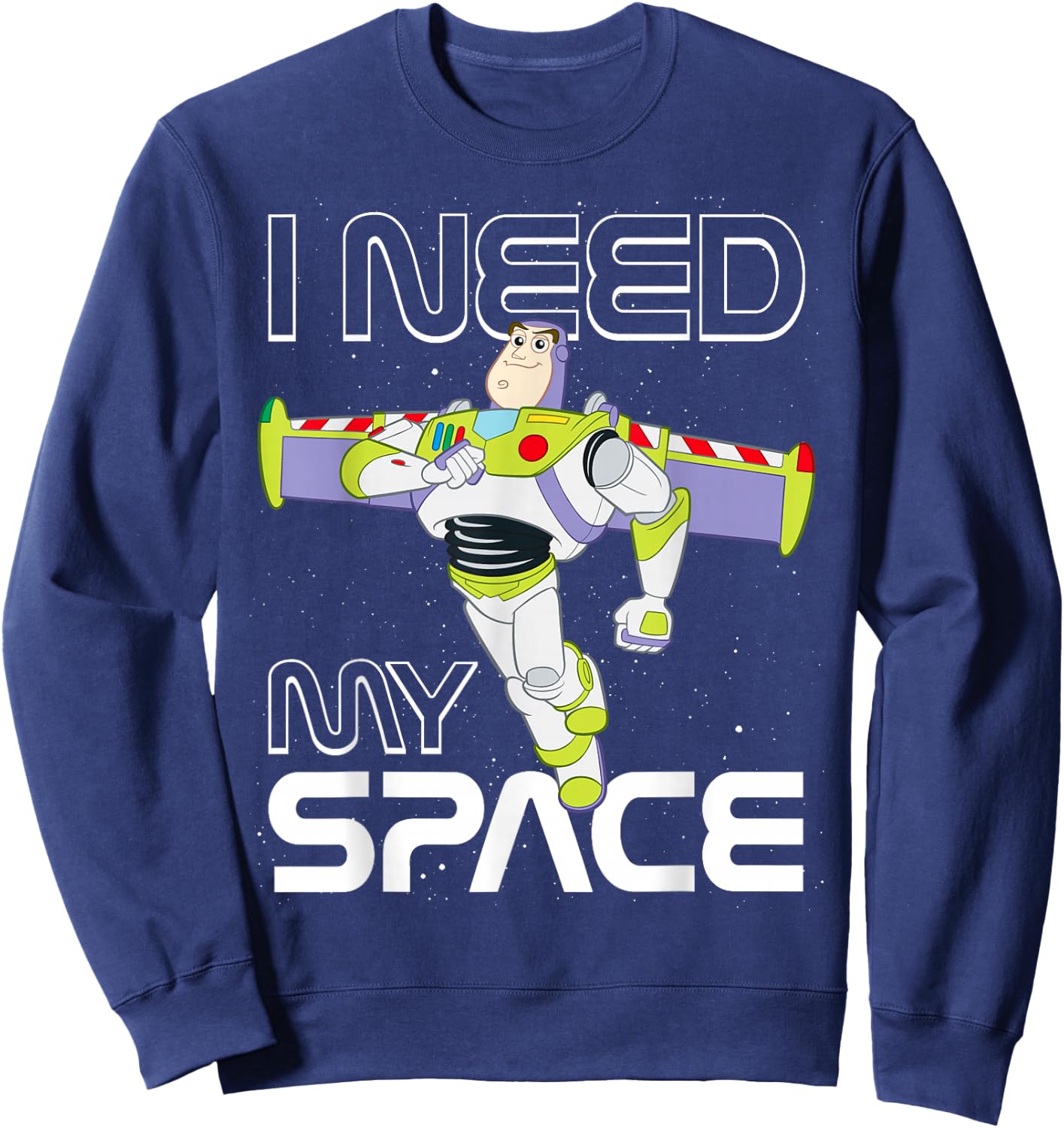 Disney Pixar Toy Story Buzz Lightyear I Need My Space Logo Sweatshirt - Sweatshirt | Navy
