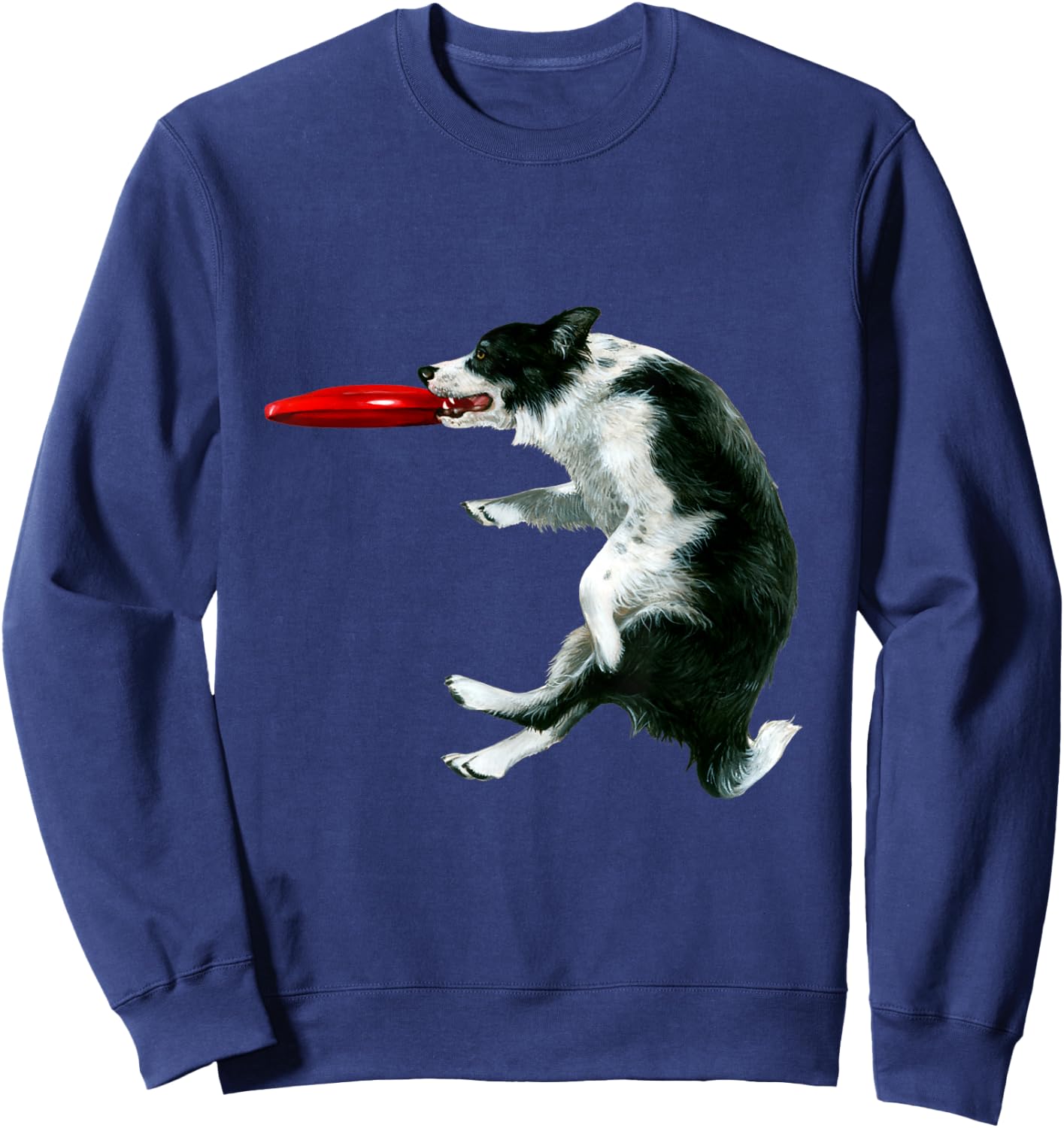 Frisbee Catch Border Collie Shirt Sweatshirt - Sweatshirt | Navy