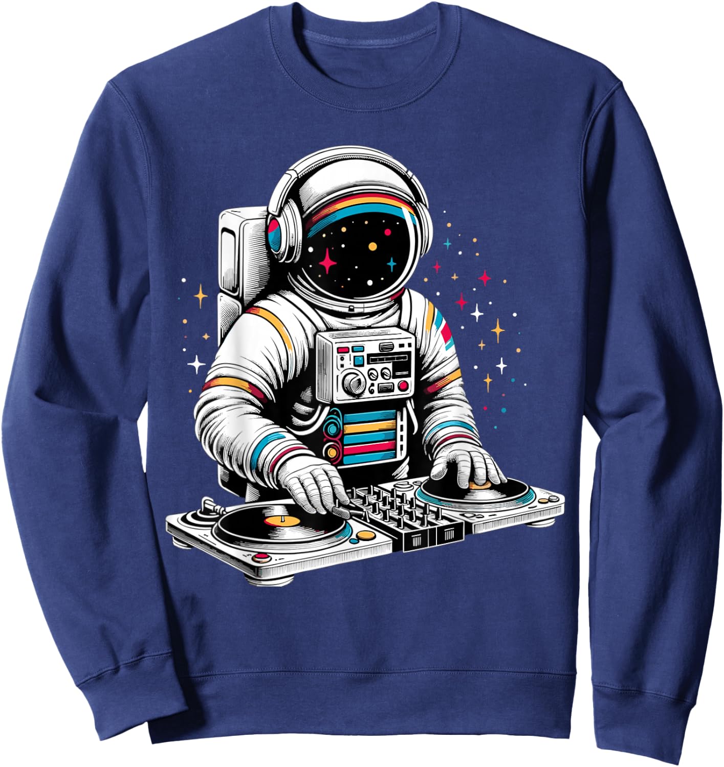 Astronaut DJ Planets Space Sweatshirt - Sweatshirt | Navy