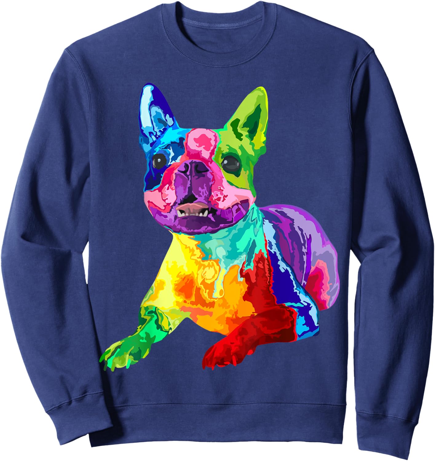 Dog Lover Gifts Boston Terrier Dog Colorful Boston Terrier Men Women Kids Sweatshirt - Sweatshirt | Navy