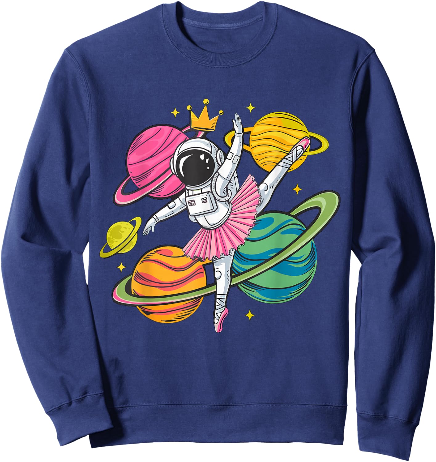 Ballerina Astronaut Space Dancing Dance Girl Sweatshirt - Sweatshirt | Navy
