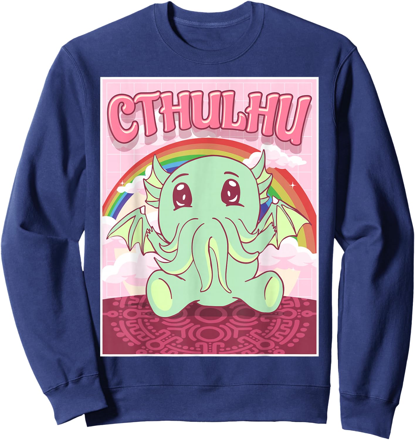 Kawaii Cthulhu Necronomicon Cute Cthulhu Monster Sweatshirt - Sweatshirt | Navy