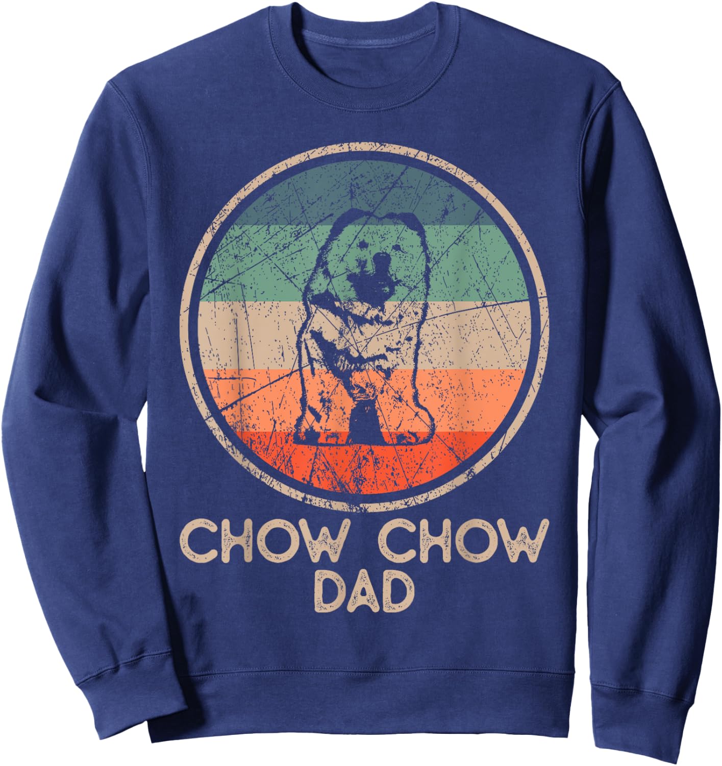Chow Chow Dog - Vintage Chow Chow Dad Women Sweatshirt - Sweatshirt | Navy
