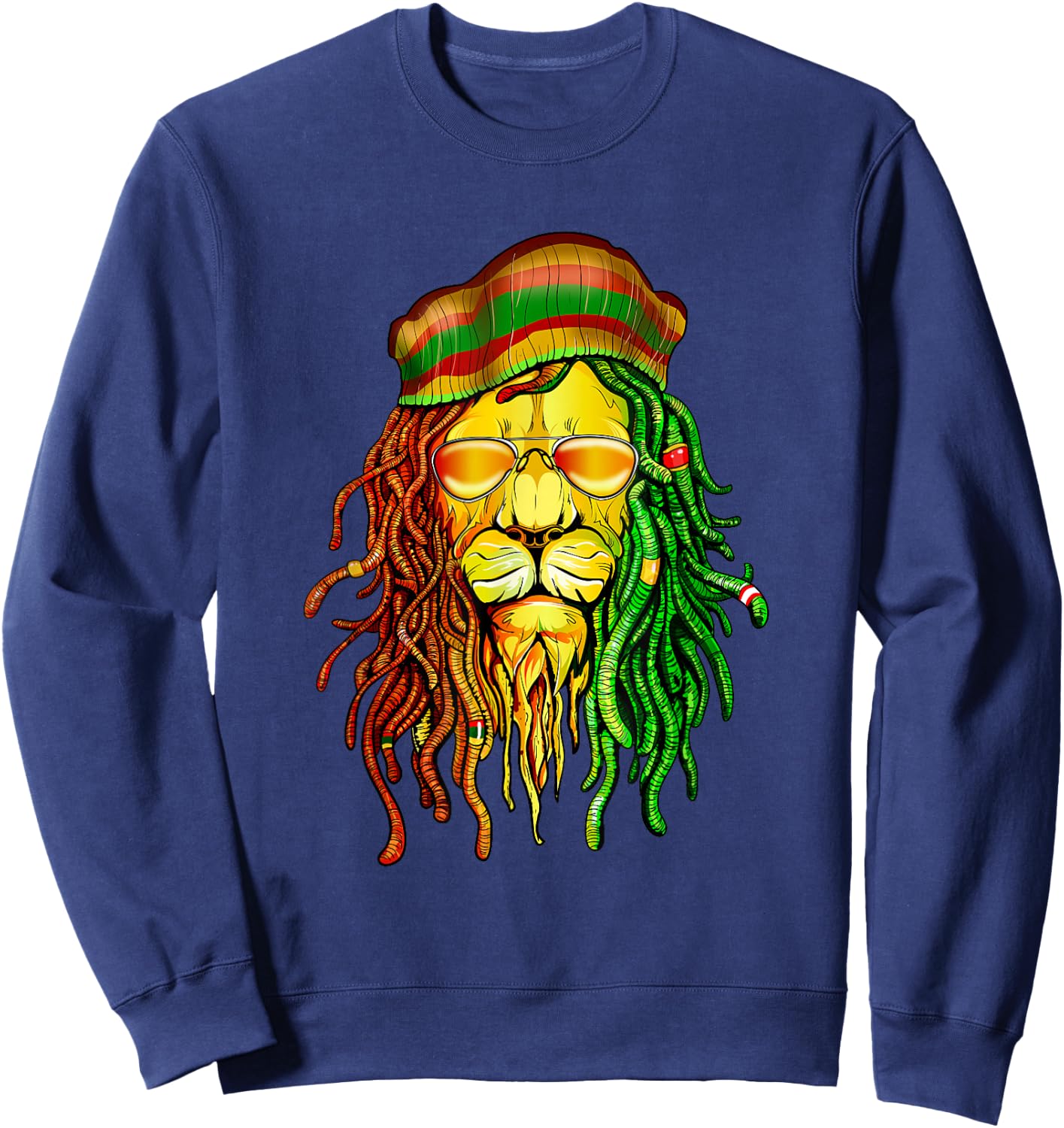 Reggae Music lovers , Jamaican Lion Sweatshirt - Sweatshirt | Navy