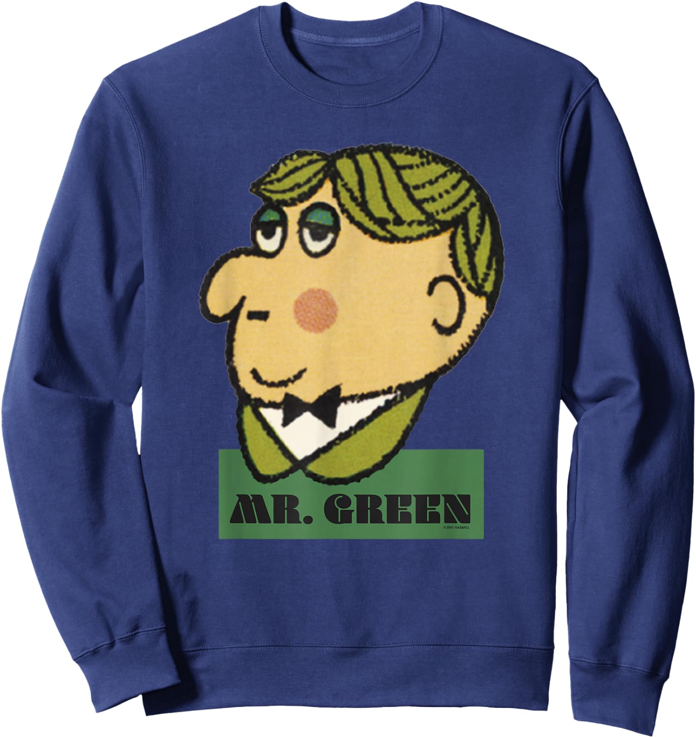 Clue Halloween Mr. Green Big Face Sweatshirt - Sweatshirt | Navy