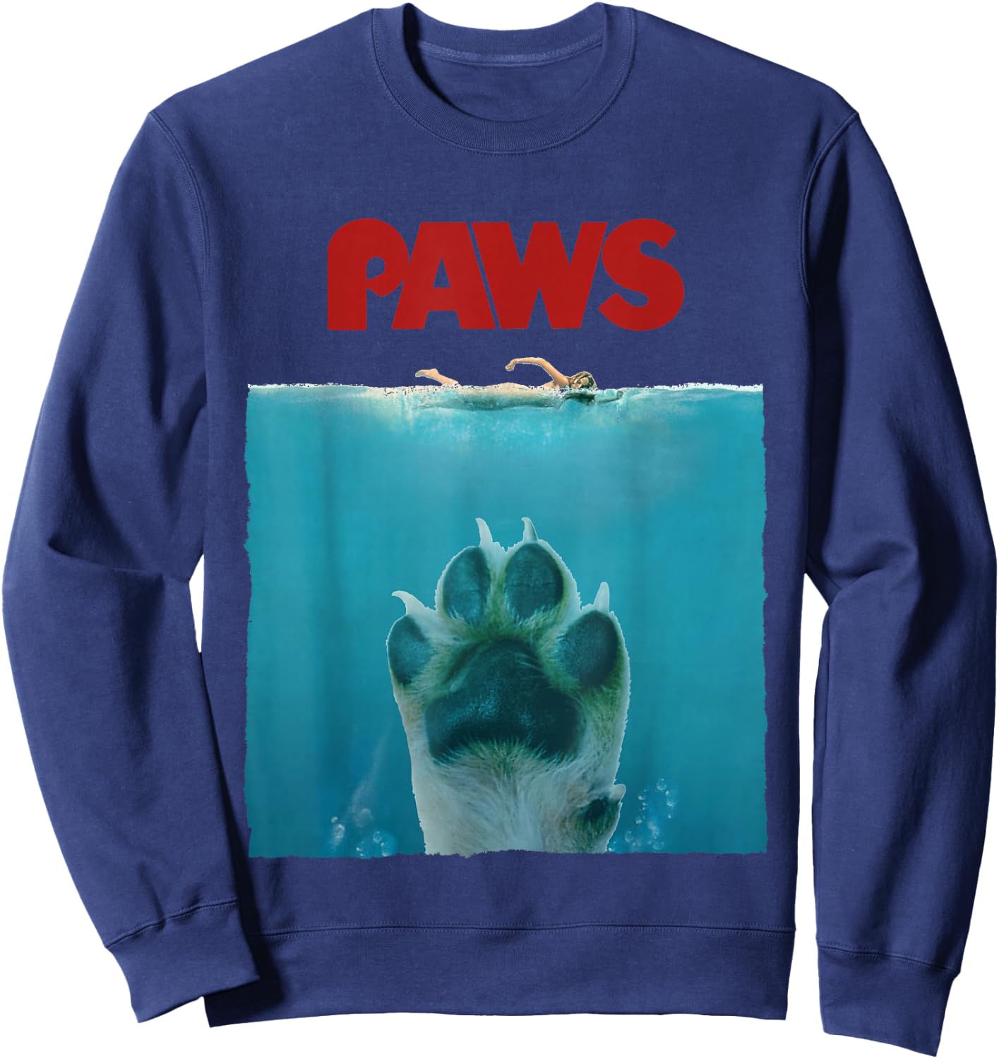 Funny & Awesome Paws Movie Parody Dog Sweatshirt - Sweatshirt | Navy