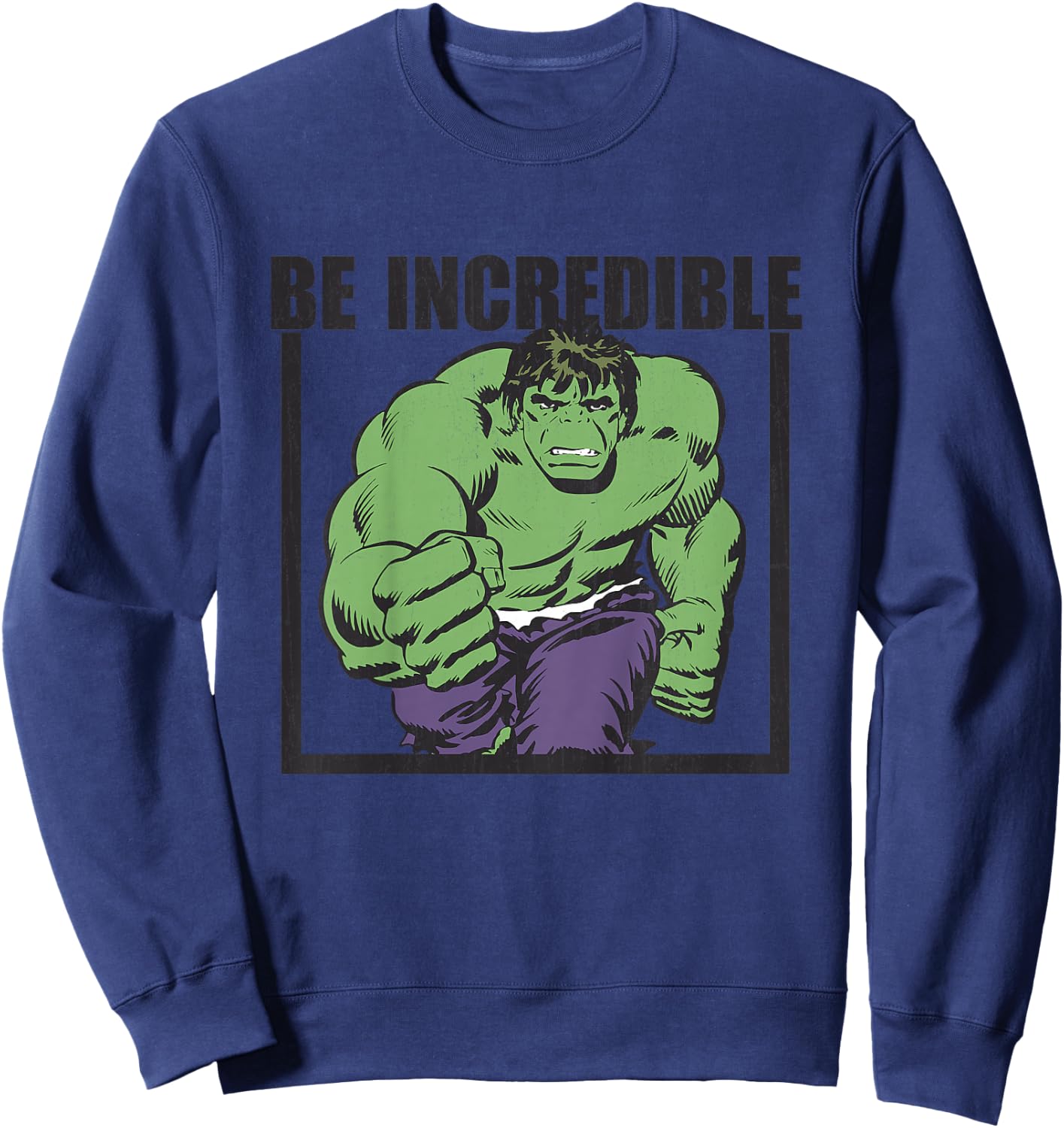 Kids Marvel Hulk Be Incredible Vintage Kids Graphic Sweatshirt - Sweatshirt | Navy