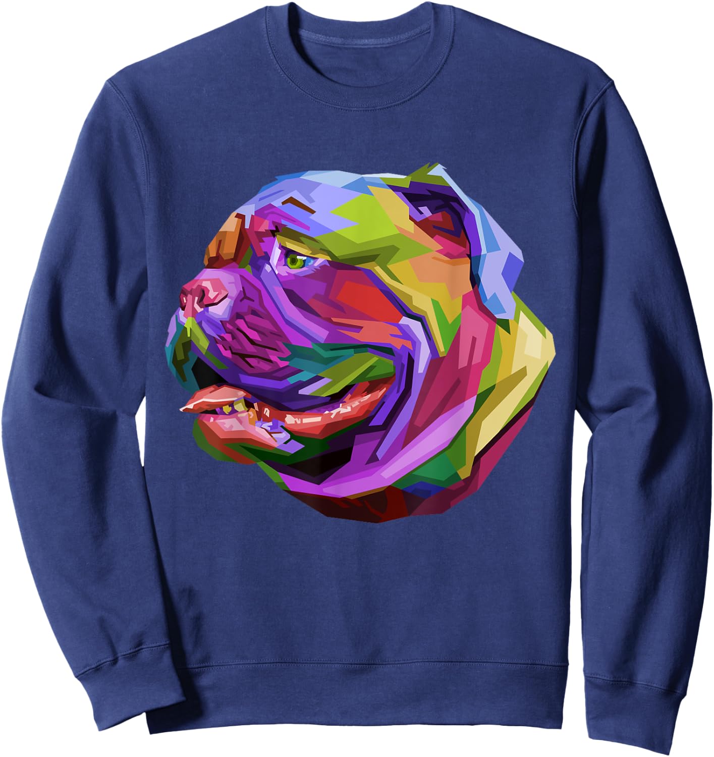 English British Bulldog Pop Art Portrait for Dog Owners Sweatshirt - Sweatshirt | Navy